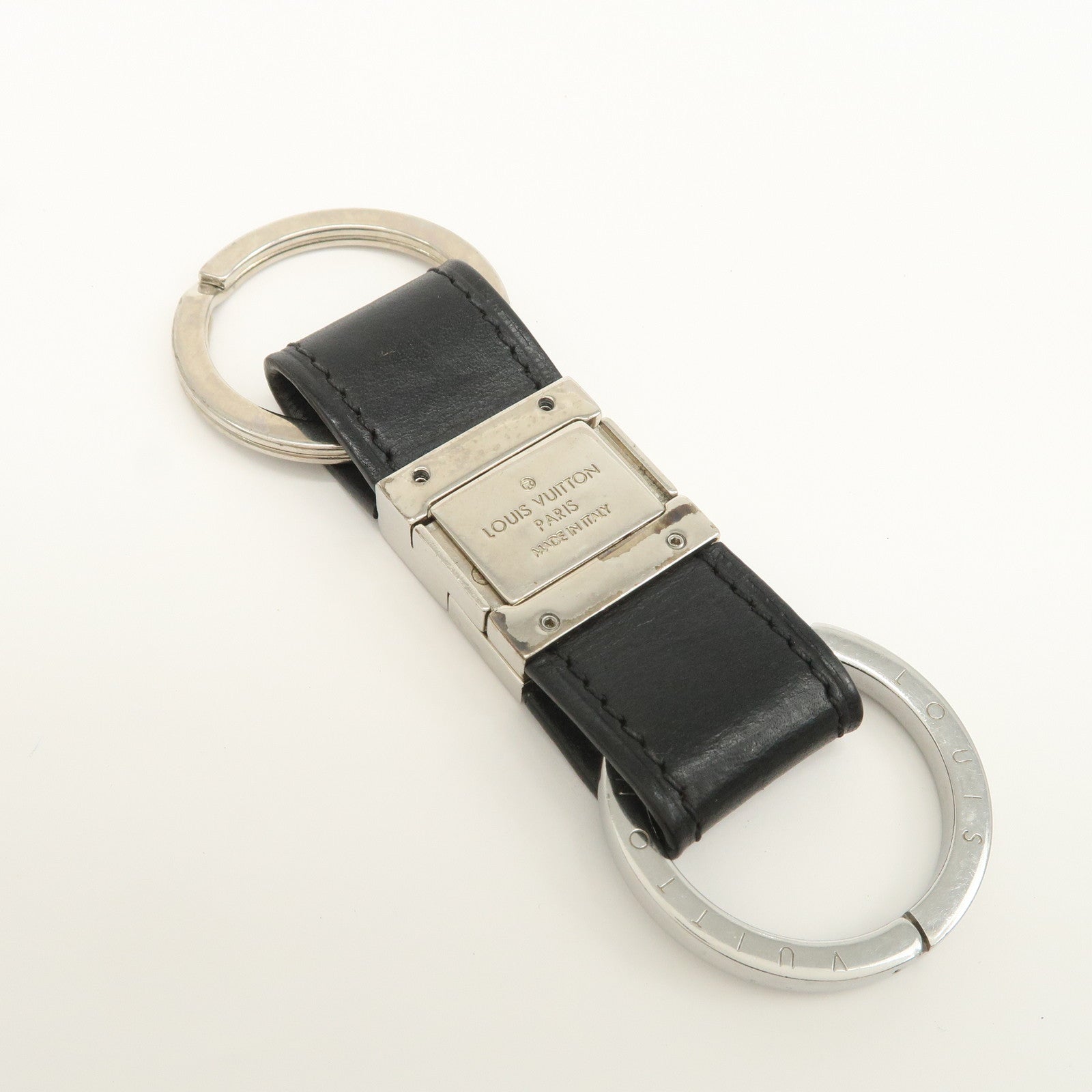 Louis Vuitton Damier Infini Metal Leather Bag Charm Black M66953