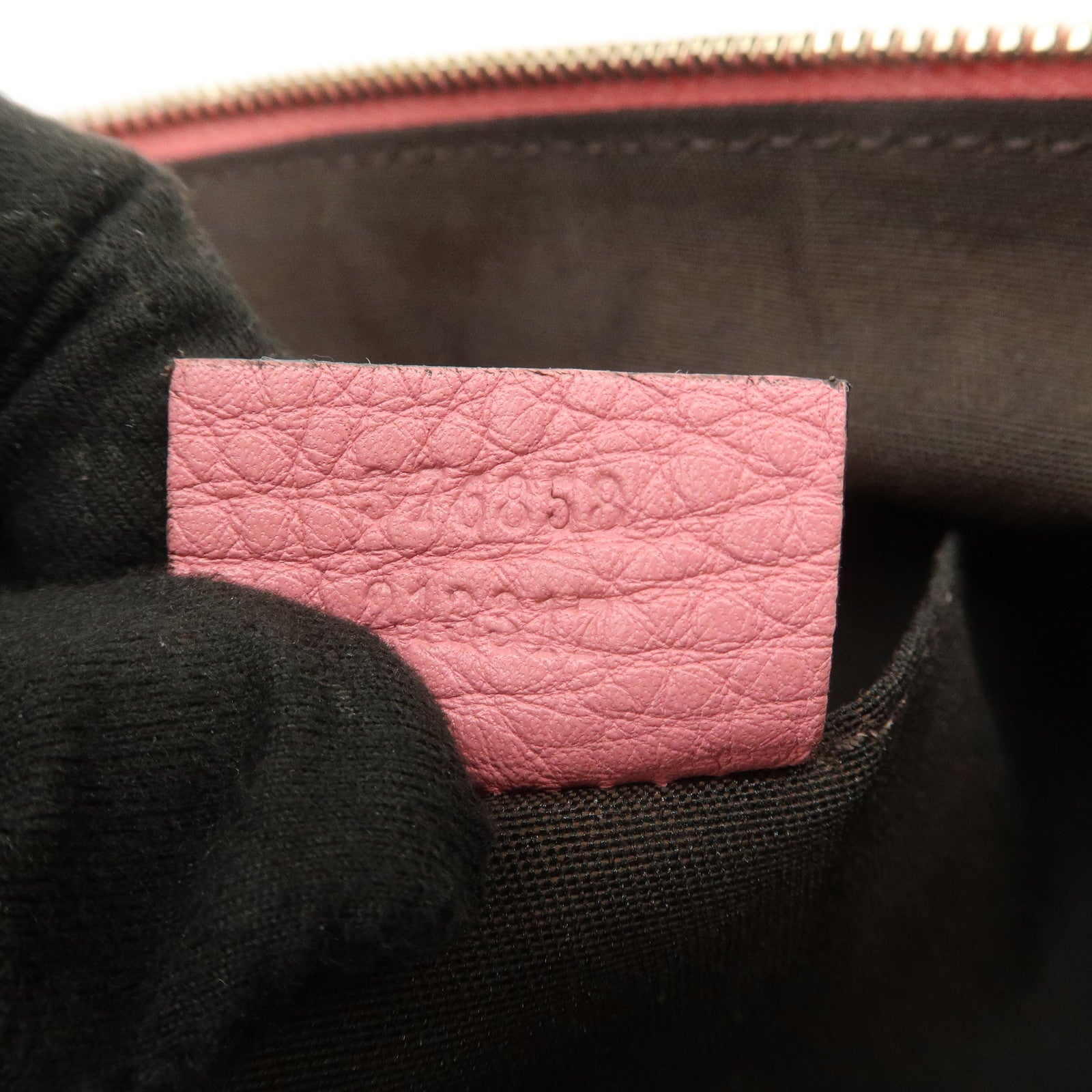 GUCCI Bamboo Leather Hand Bag Clutch Bag Pouch Pink