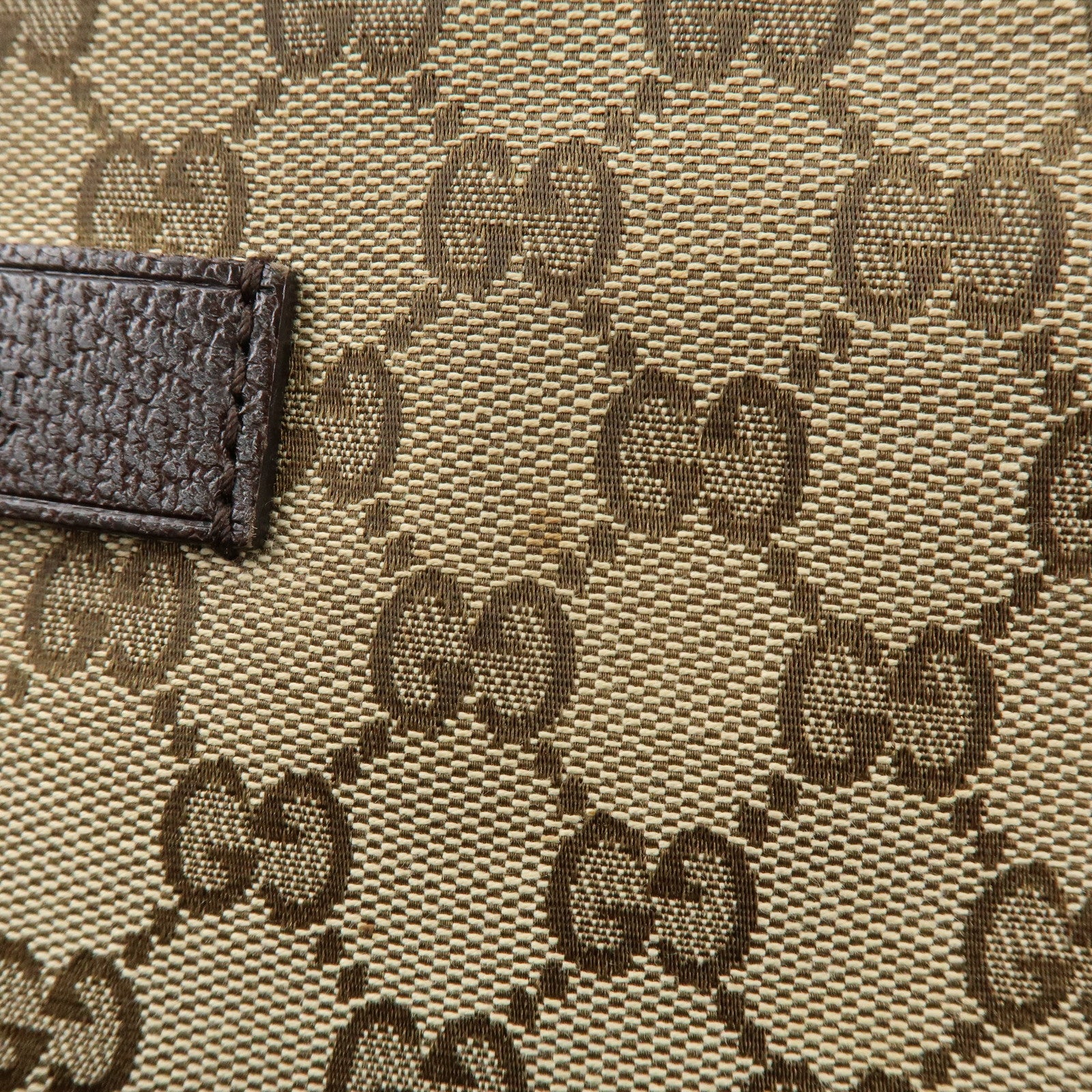 GUCCI Sherry GG Canvas Leather Shoulder Bag Beige Brown 189751
