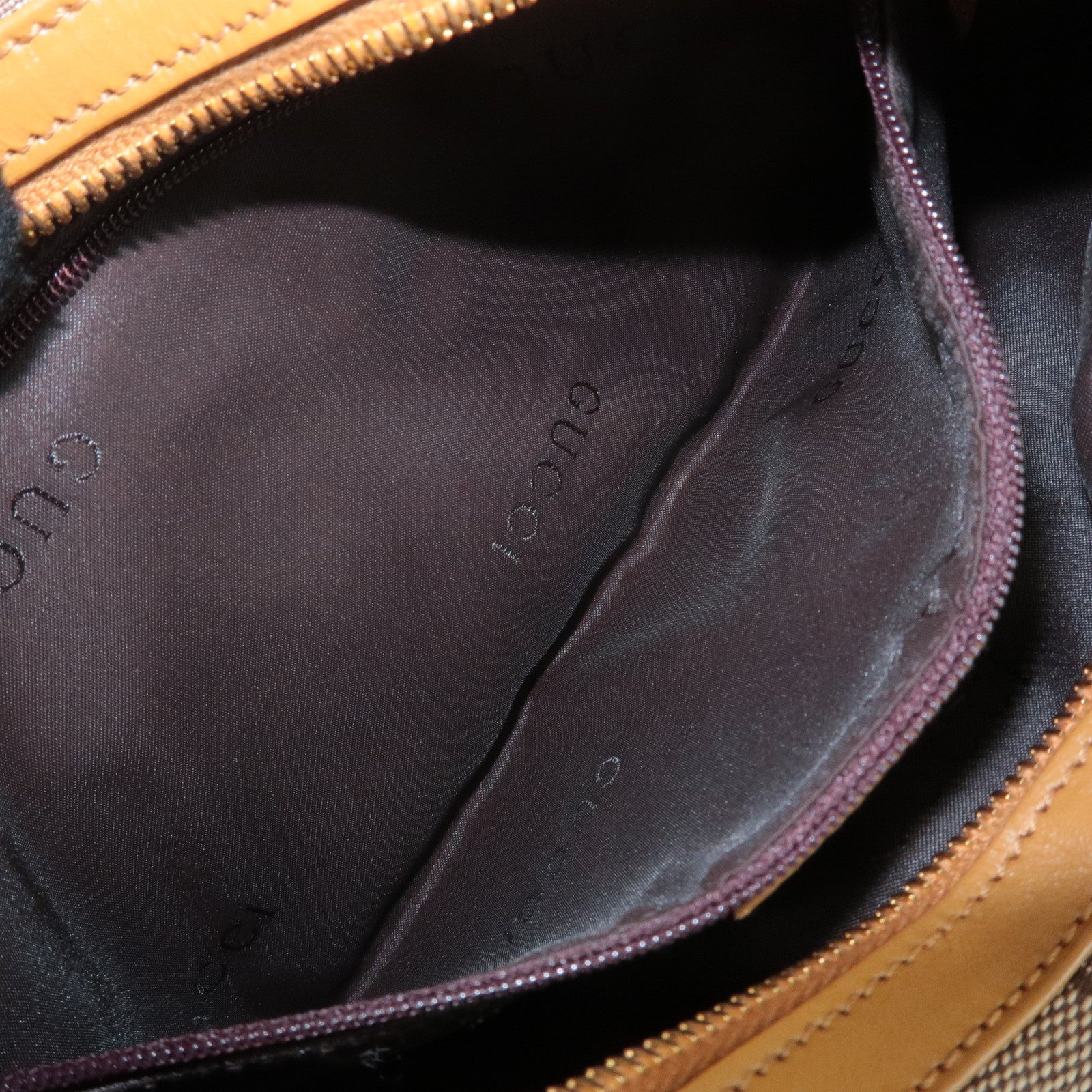 GUCCI GG Canvas Leather Shoulder Bag Hand Bag Beige 001.3812 Used