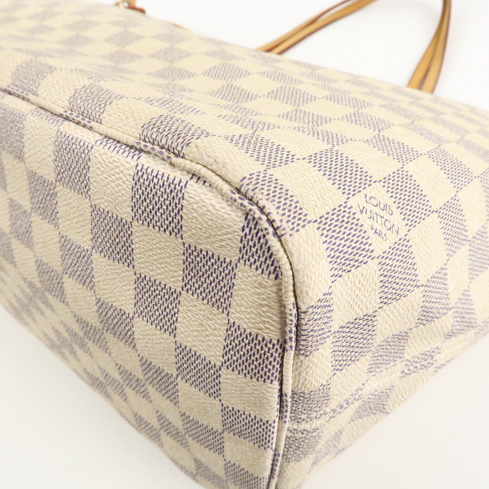 Louis Vuitton Damier Azur Neverfull MM Tote Bag Shoulder Bag N51107 Used