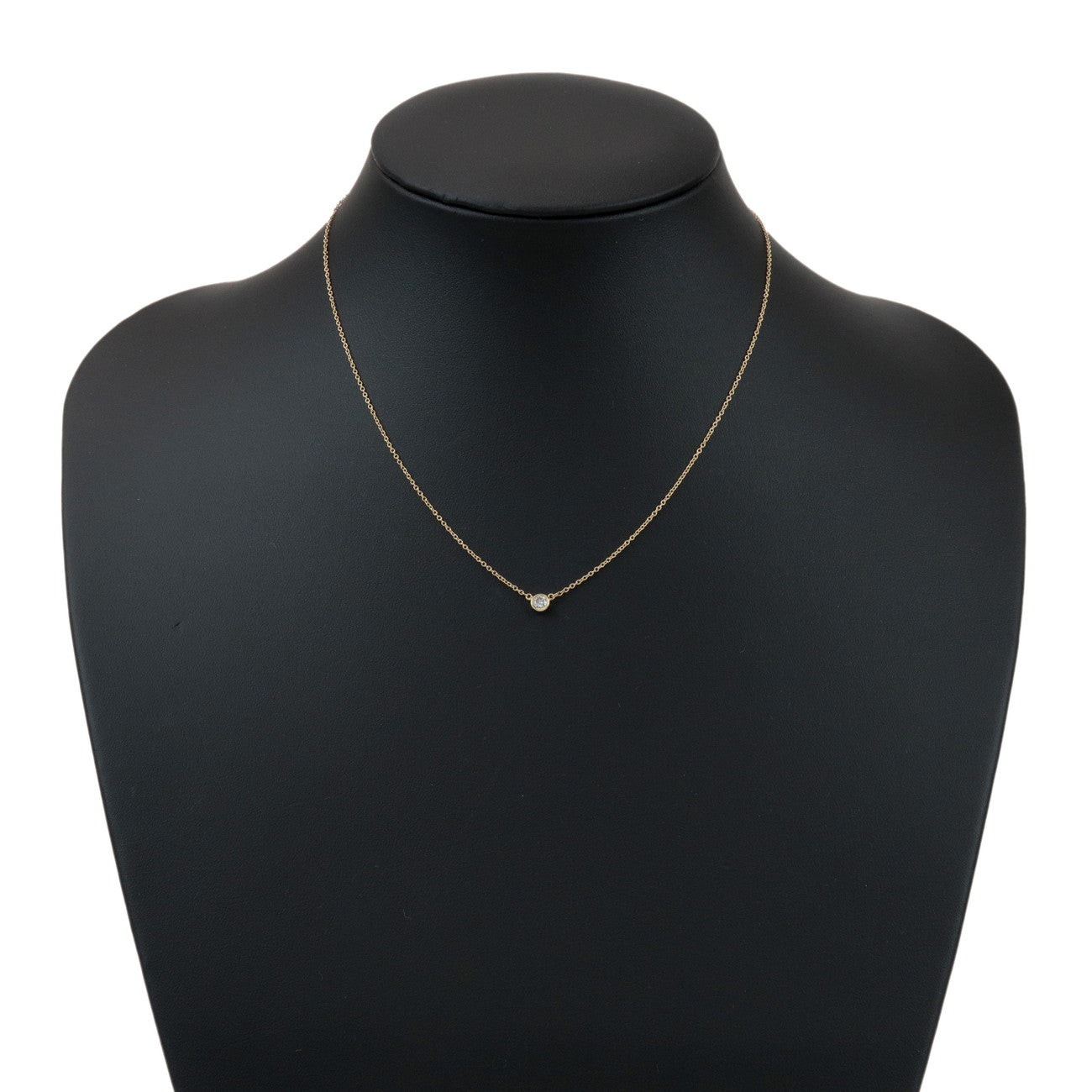 Tiffany & Co By The Yard 1P Diamond Necklace K18 750YG Yellow Gold