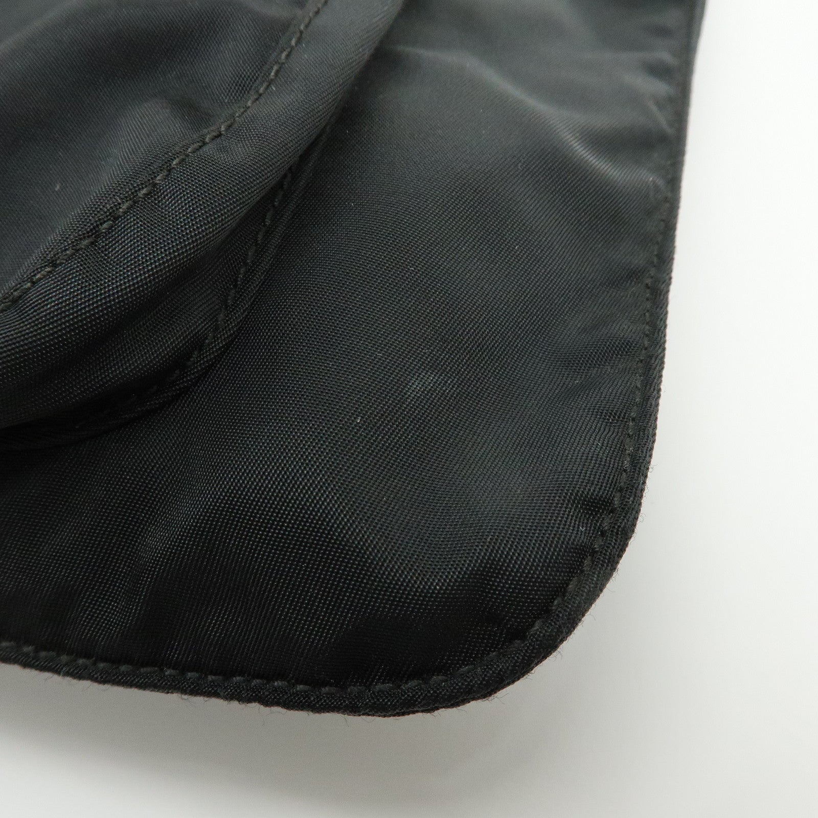 PRADA Triangle Logo Nylon Leather Shoulder Bag Crossbody Bag Black