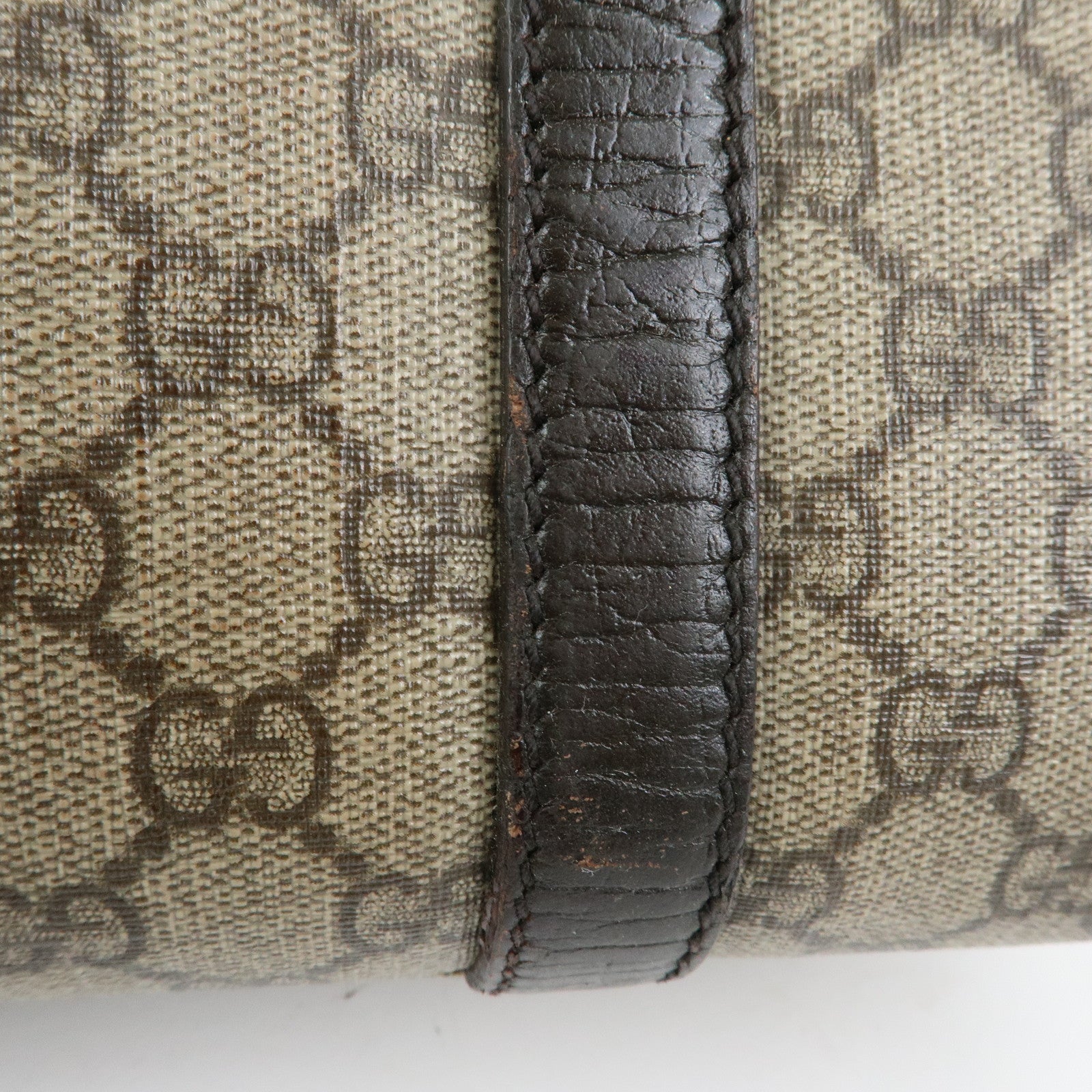 GUCCI GG Supreme Leather Tote Bag Shoulder Bag Beige Brown 114595