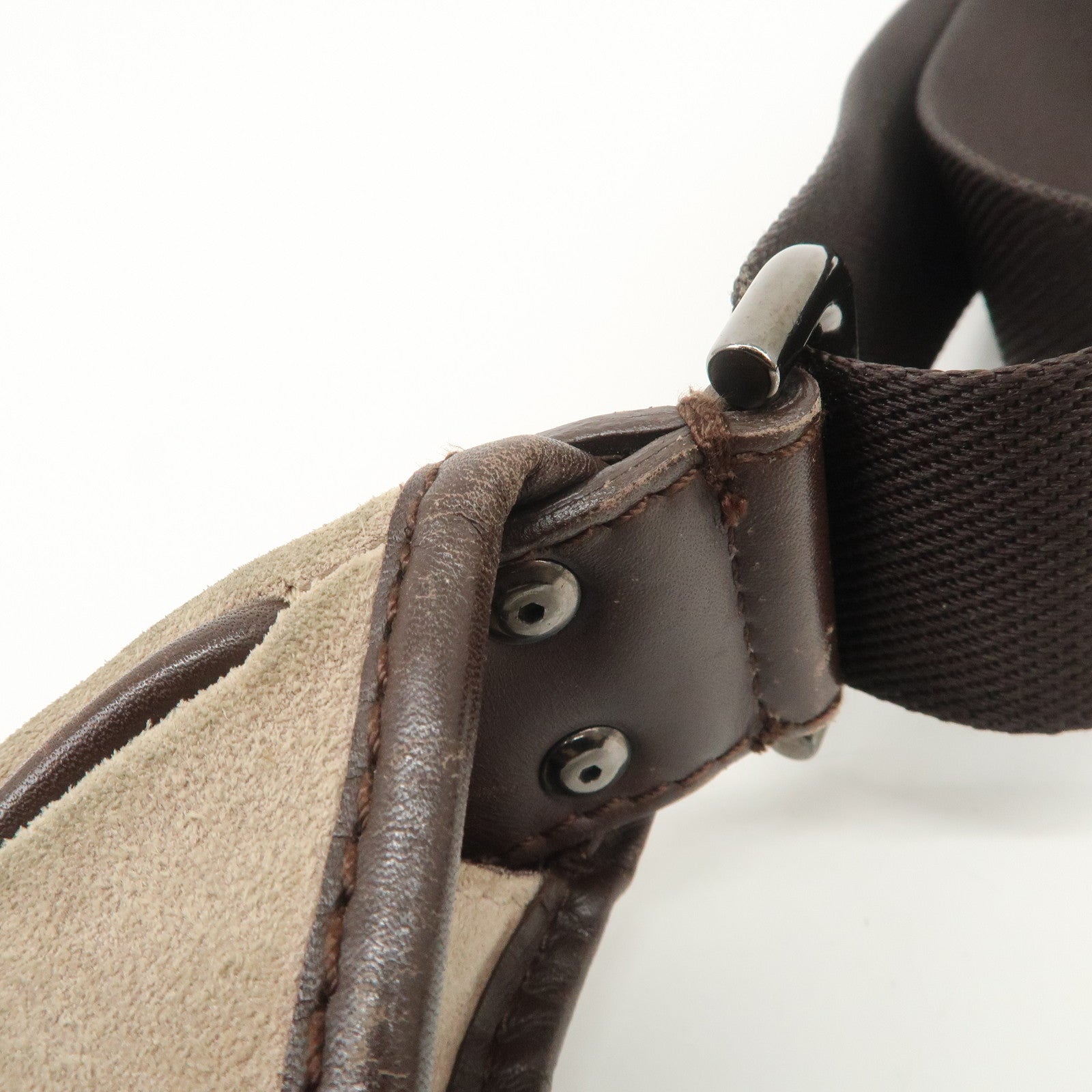 Ferragamo Gancini Suede Leather Shoulder Bag Crossbody Bag