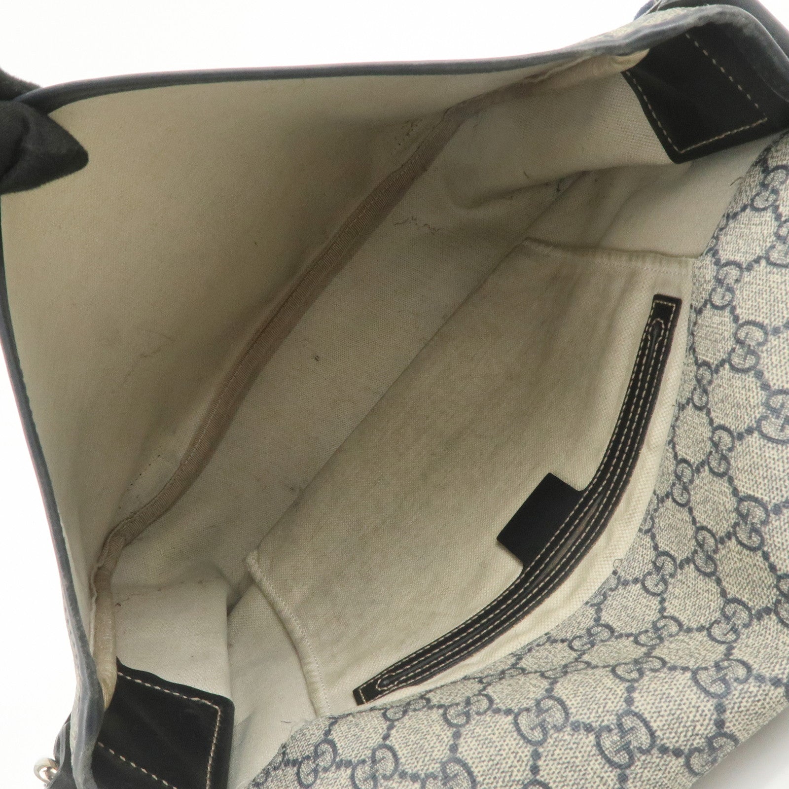 GUCCI GG Supreme Shoulder Bag Messenger Bag Beige Navy 201732