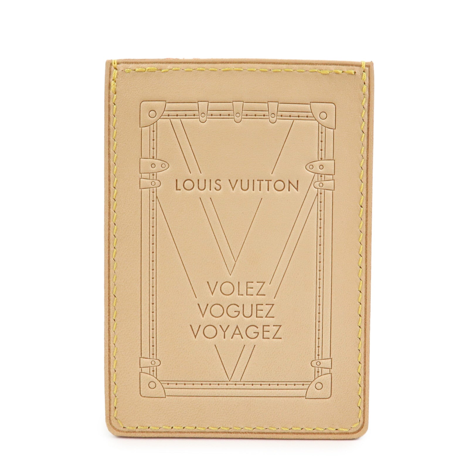 Louis Vuitton Porte-Carte Trunk Leather Card Case Beige M62363