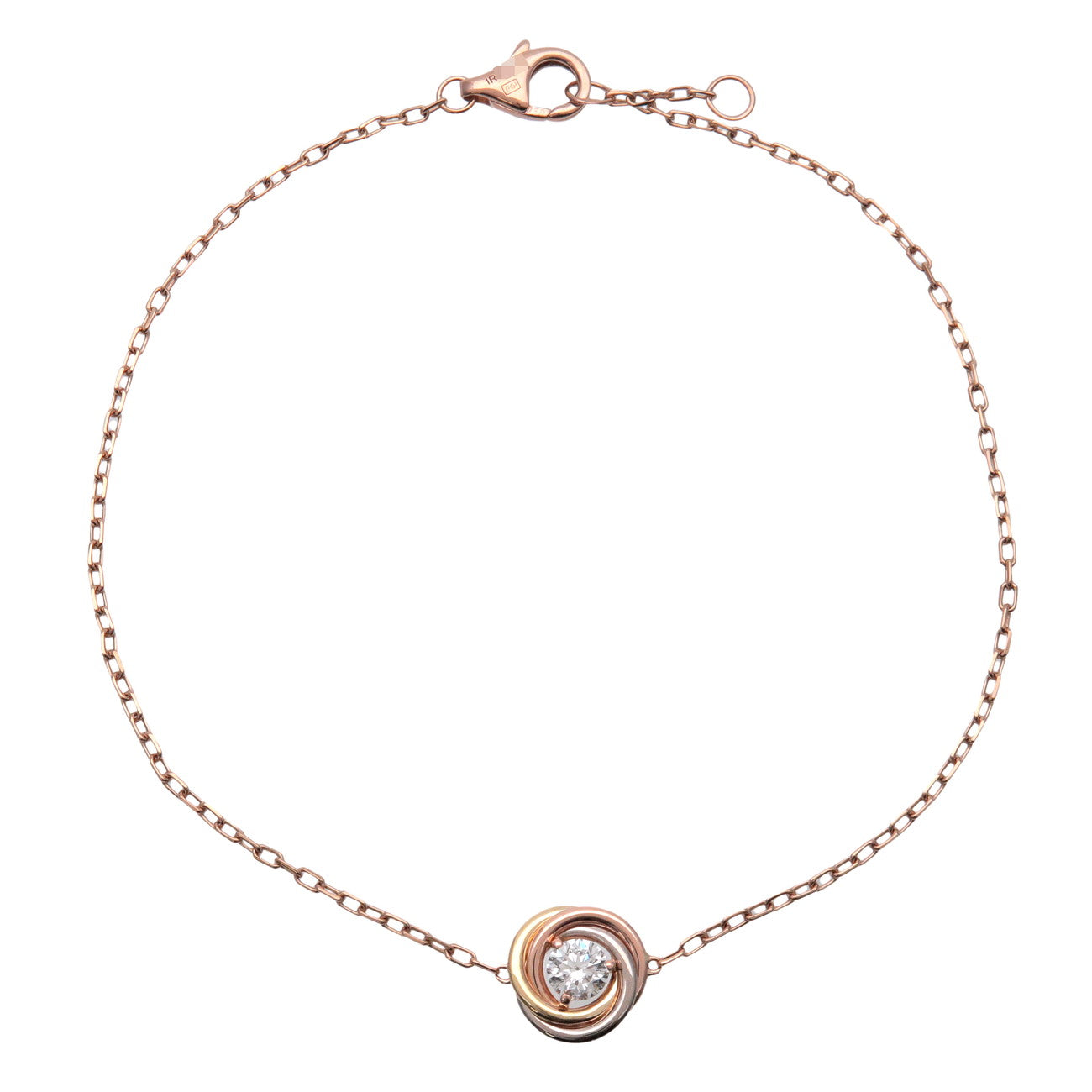 Cartier Trinity 1P Diamond Bracelet K18 750WG/YG/PG Gold