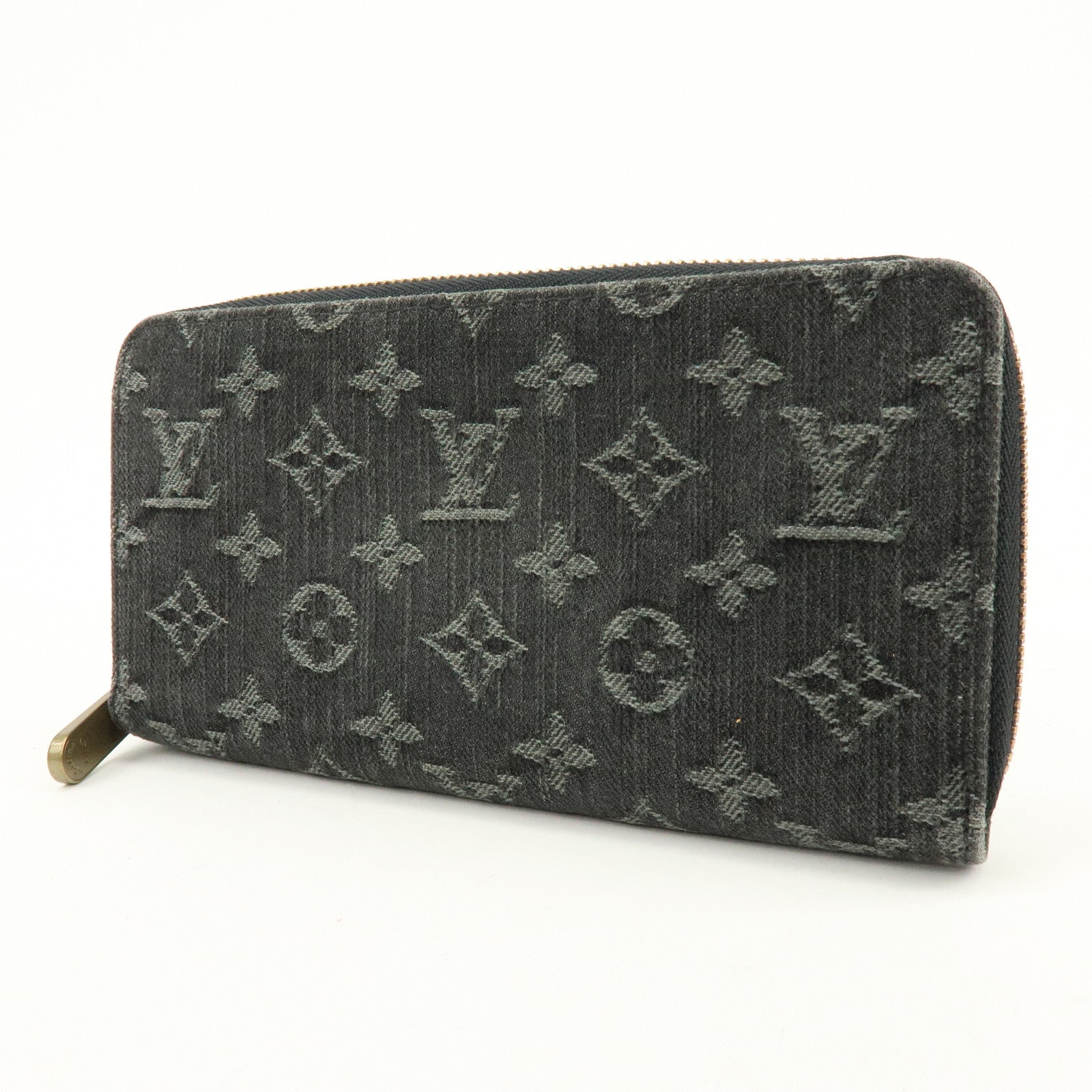 Louis Vuitton Monogram Denim Zippy Long Wallet Noir Black M95614