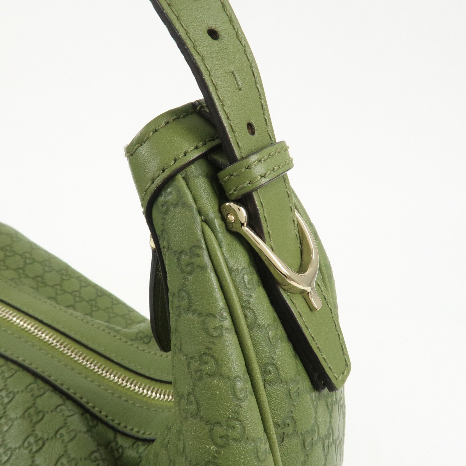 GUCCI Micro Guccissima Leather Shoulder Bag Hand Bag Green 309618