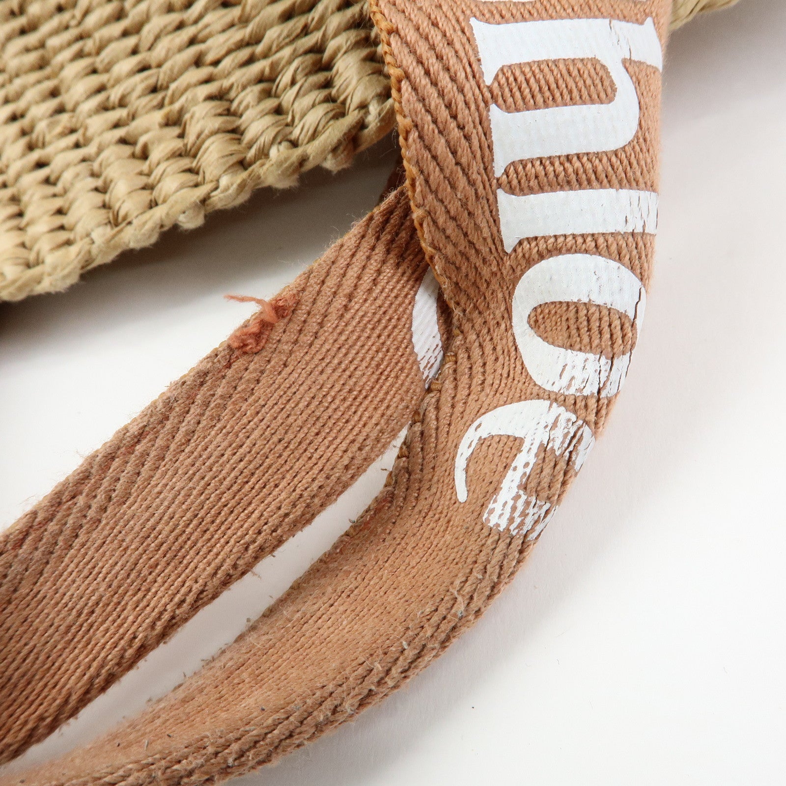 Chloe Mifuko Raffia Canvas Hand Bag Tote Bag Natural Beige
