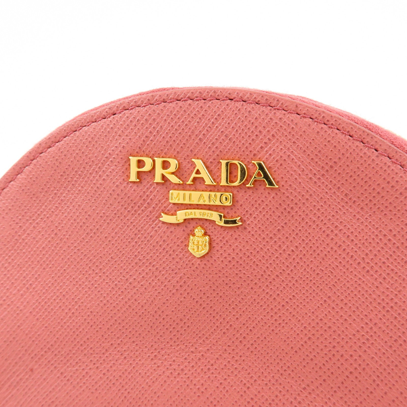 PRADA Saffiano Leather Bag Charm Accessory Pouch Pink 1M1218