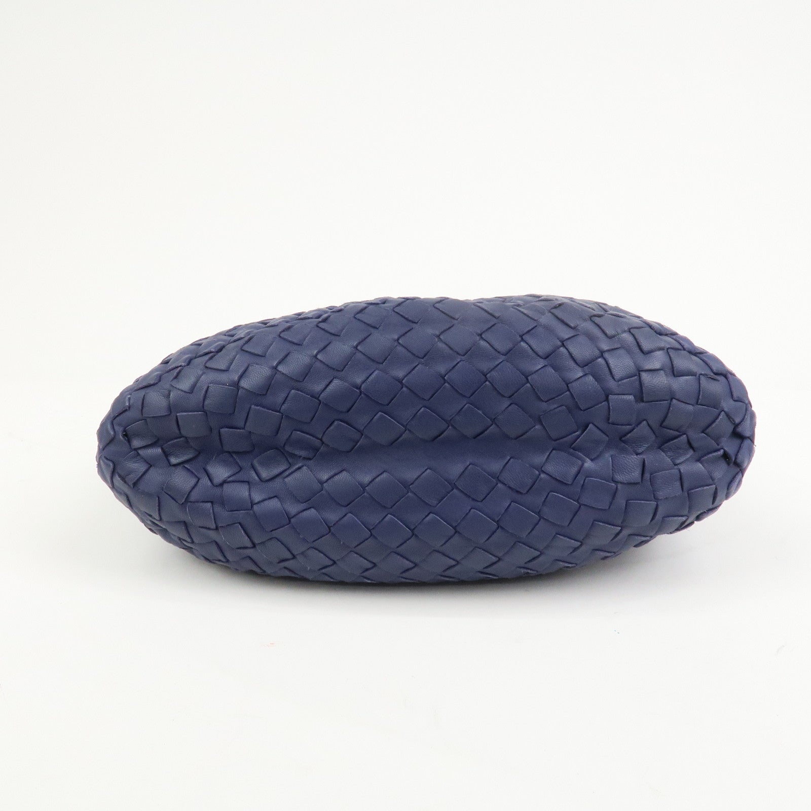 BOTTEGA VENETA Intrecciato Leather Shoulder Bag Navy 255690