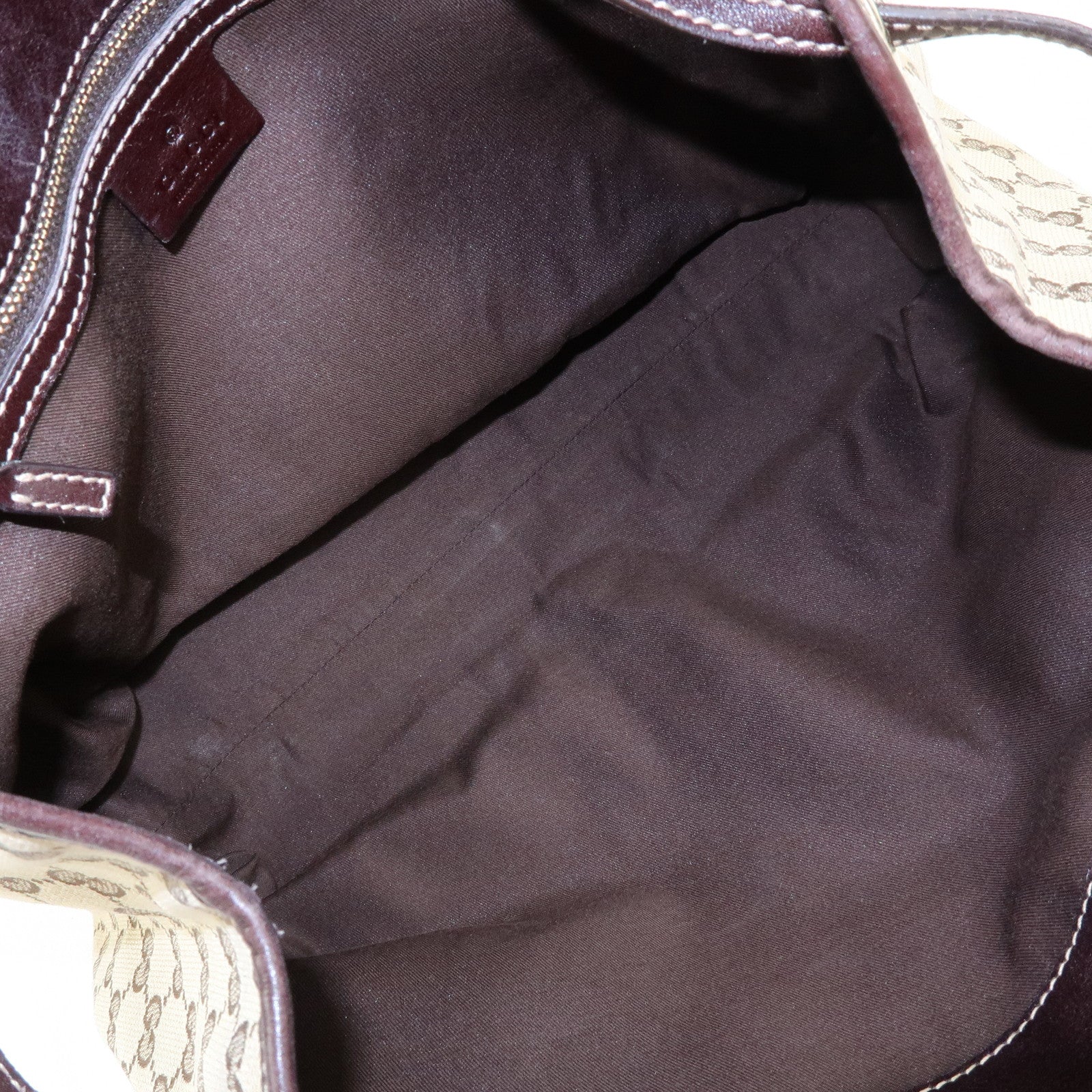 GUCCI Bamboo Fringe GG Canvas Leather Tote Bag Beige Brown 170582