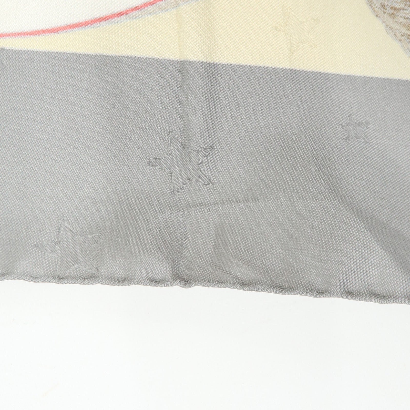 HERMES Carre 90 Silk 100% Scarf EN PISTE Horse Print Beige Gray