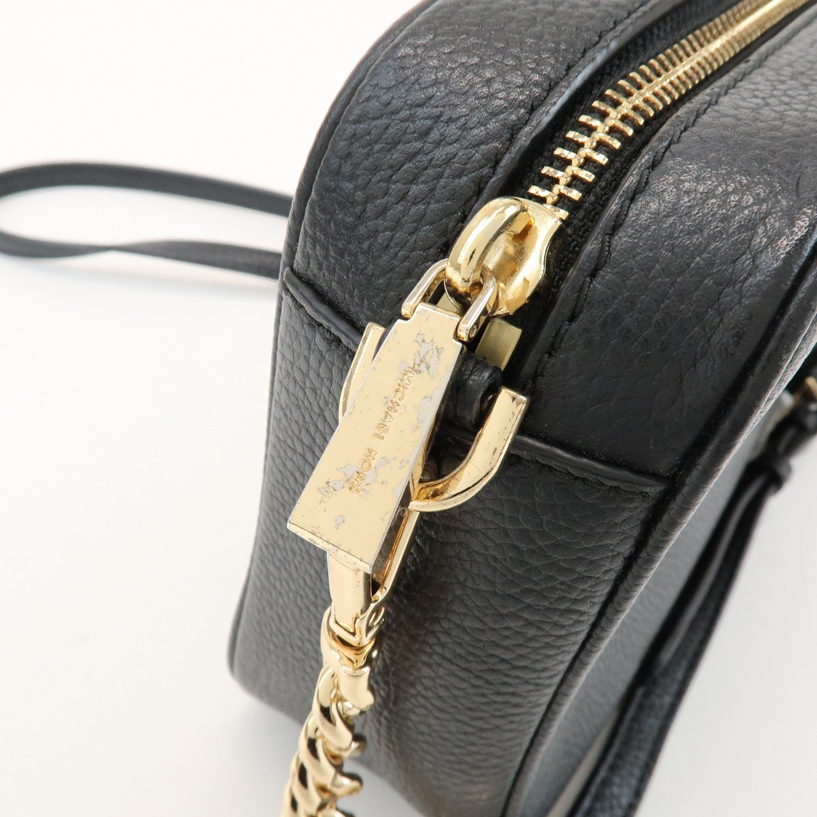 MICHAEL KORS Logo Leather Shoulder Bag Crossbody Bag Black