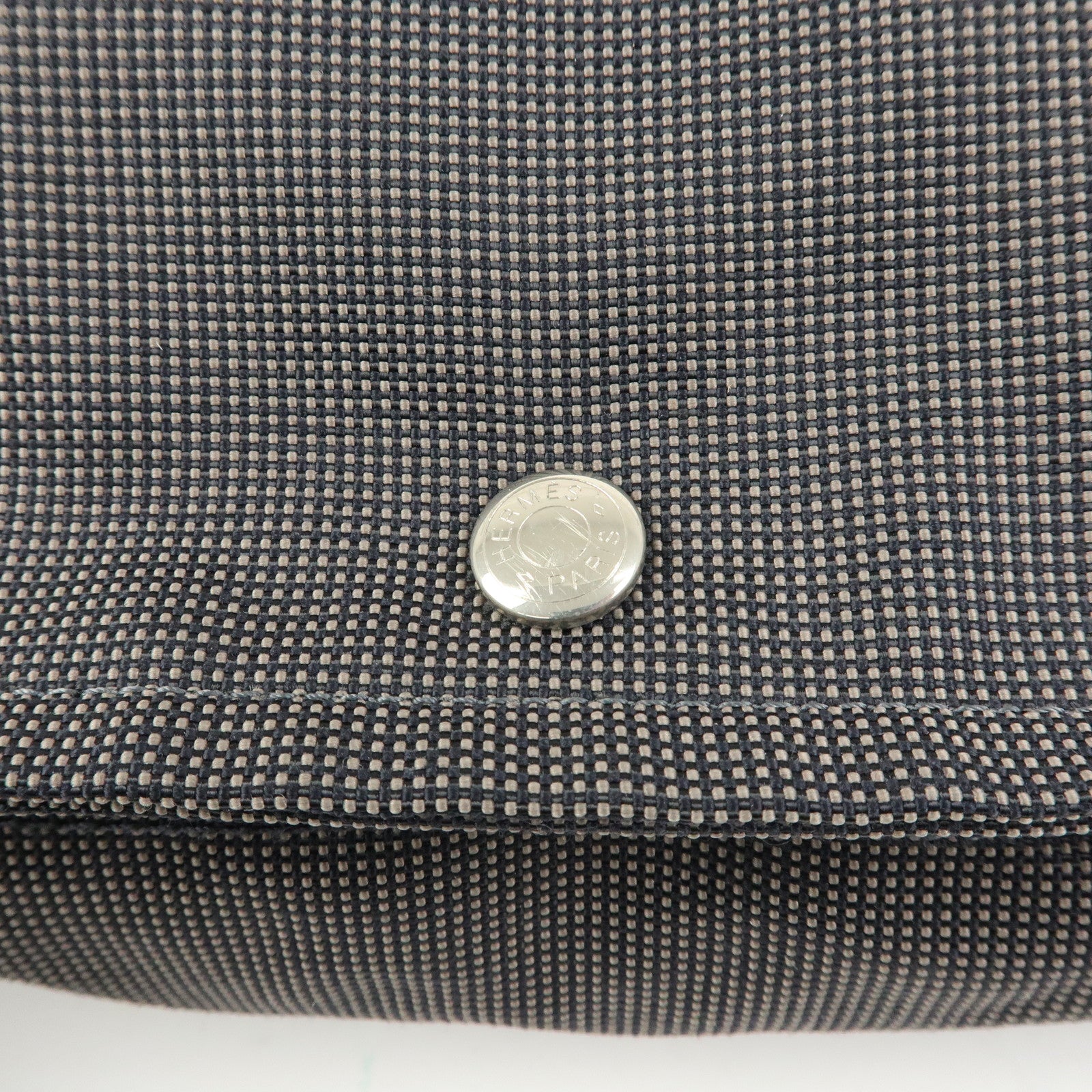 HERMES Herline Canvas Bassac PM Fourre Tout Shoulder Bag Black