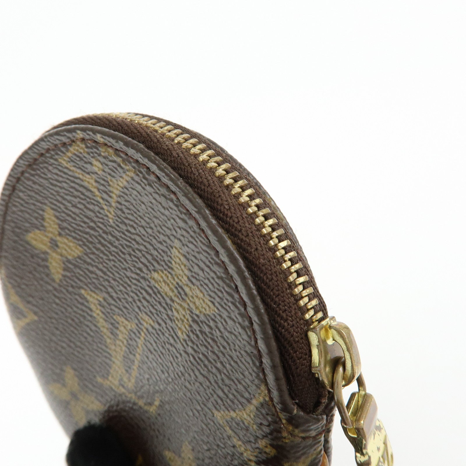 Louis Vuitton Monogram Porte Monnaie Rond Coin Case Brown M61926