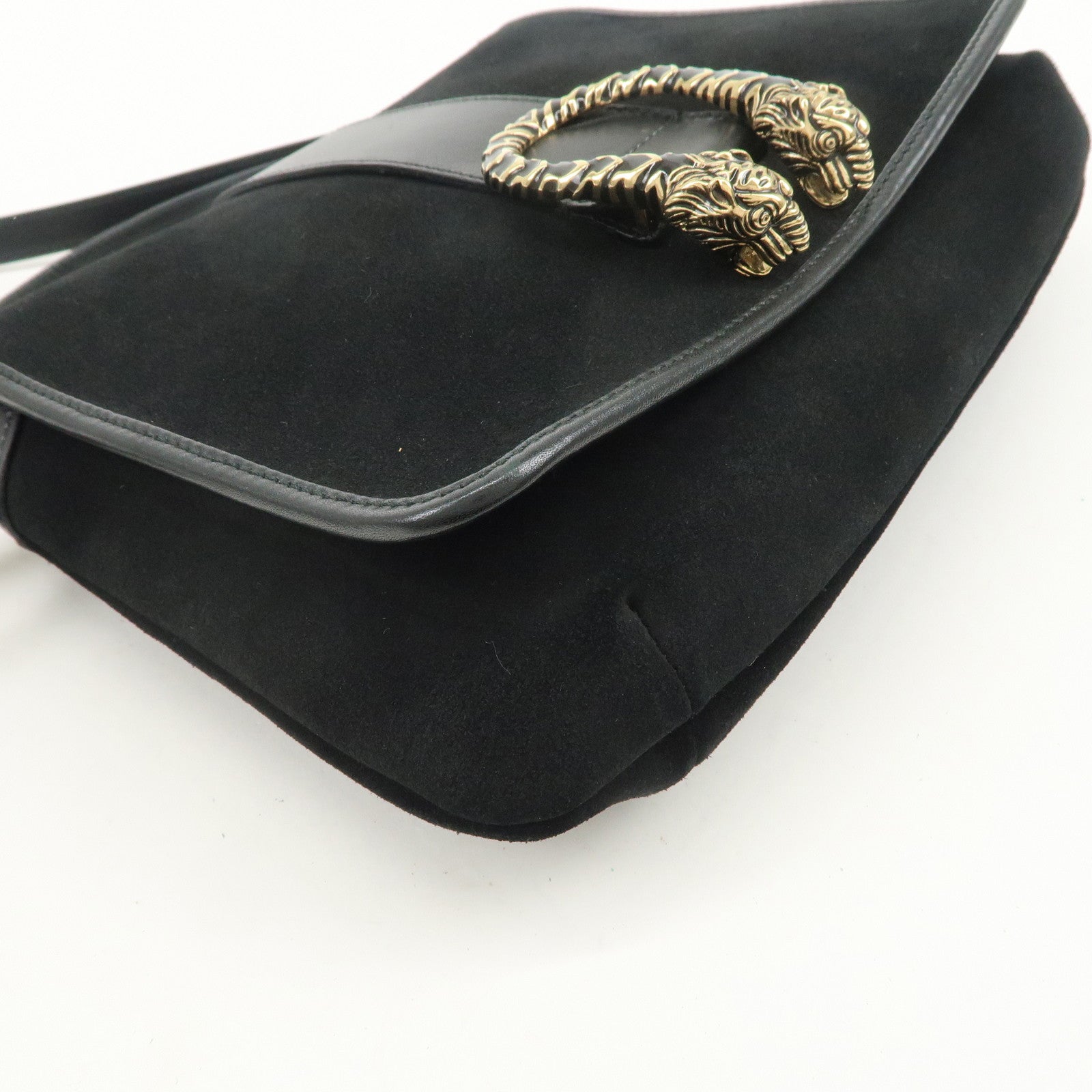 GUCCI Dionysus Suede Leather Shoulder Bag Black 001 4064