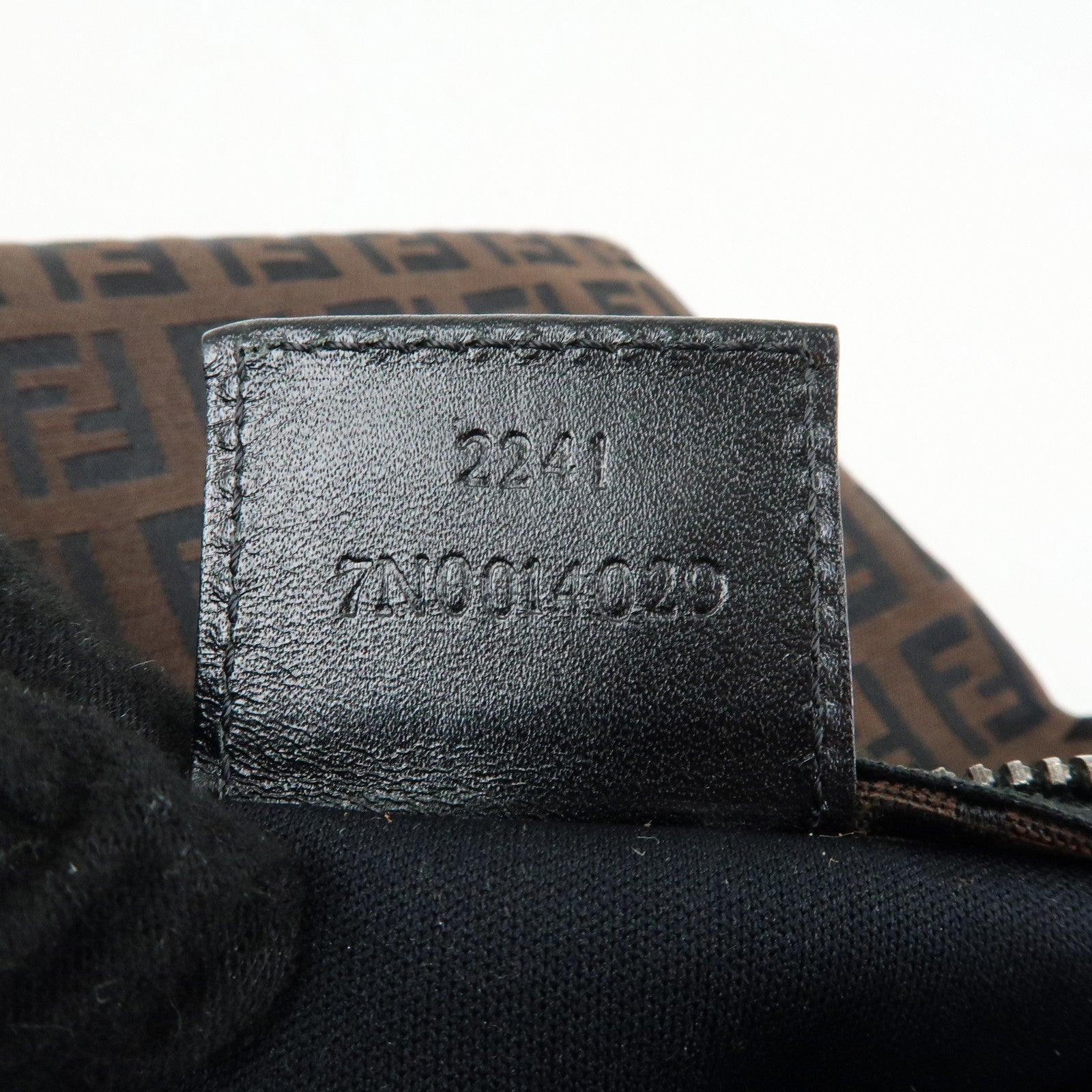 FENDI Zucchino Canvas Leather Pouch Brown 7N0014
