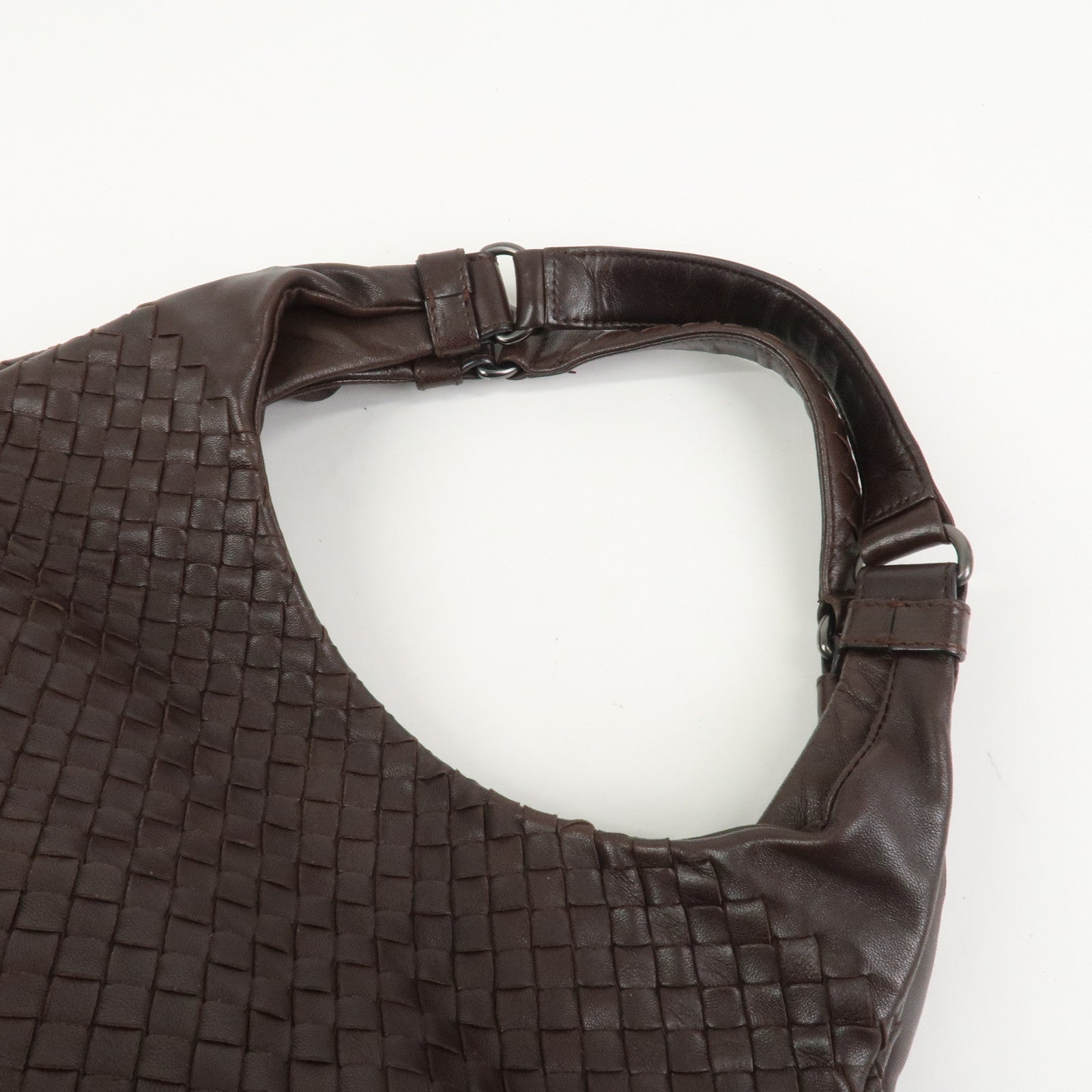 BOTTEGA VENETA Intrecciato Campana Shoulder Bag Brown 125787