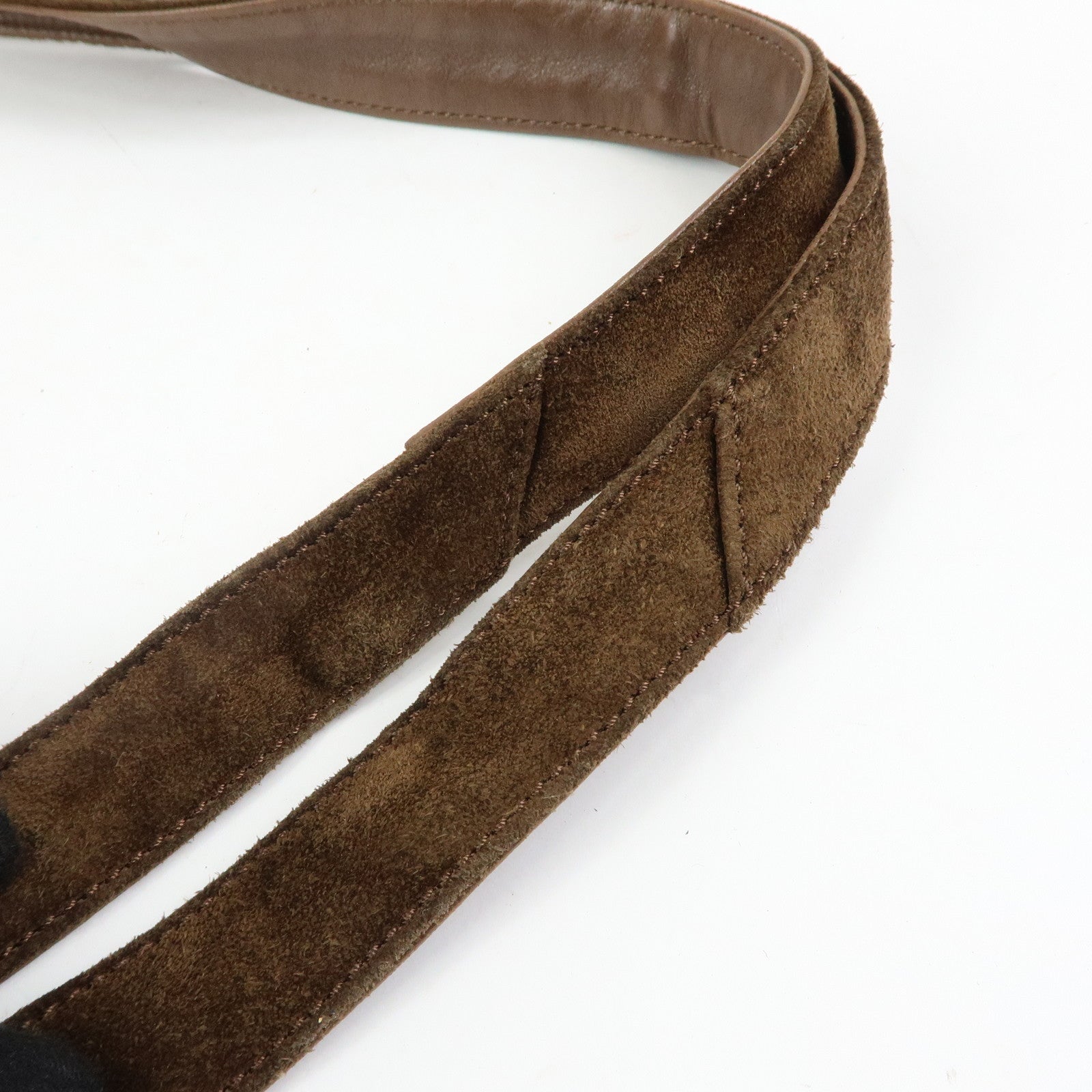CHANEL Logo Suede Tote Bag Shoulder Bag Brown