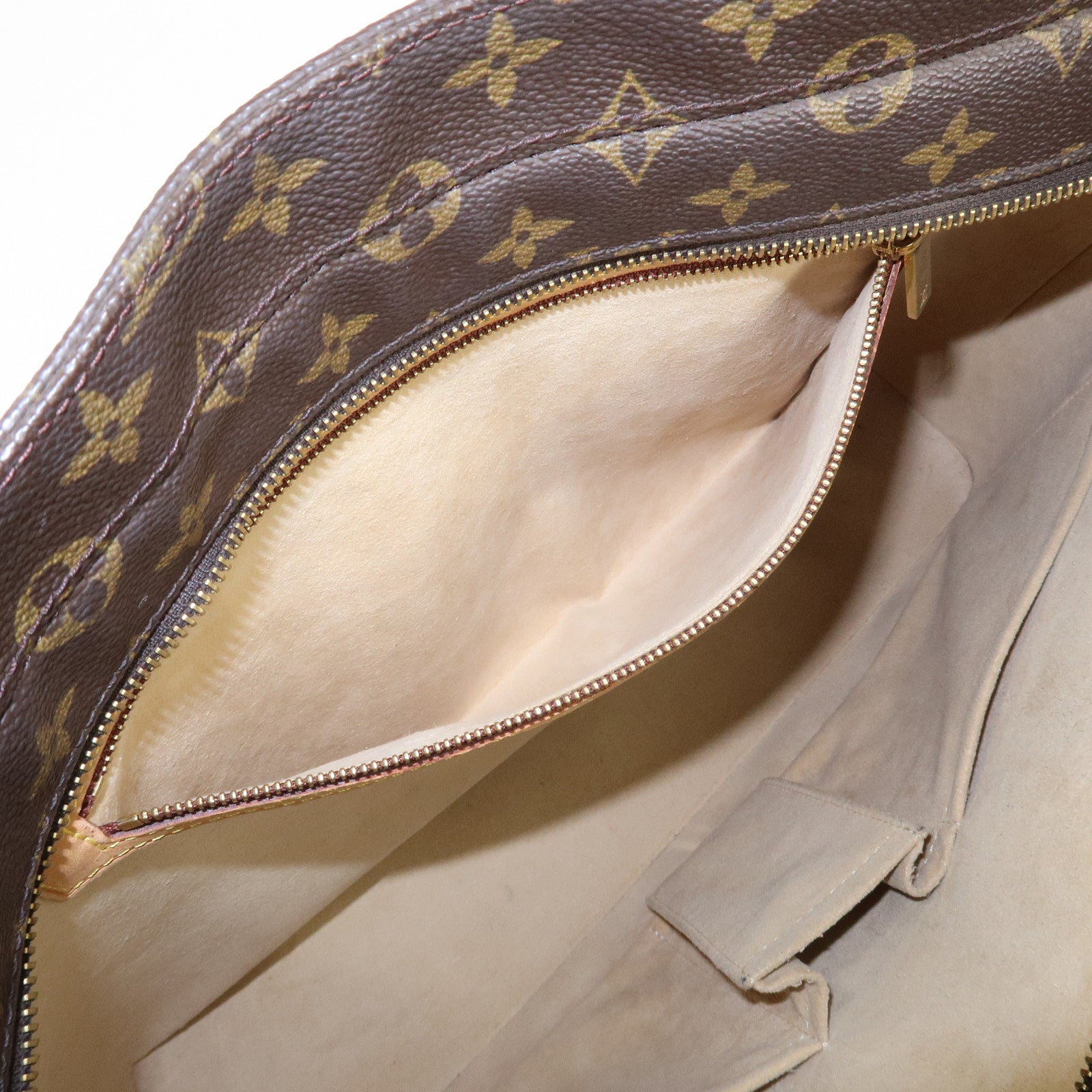 Louis Vuitton Monogram Luco Tote Bag Hand Bag Brown M51155 Used