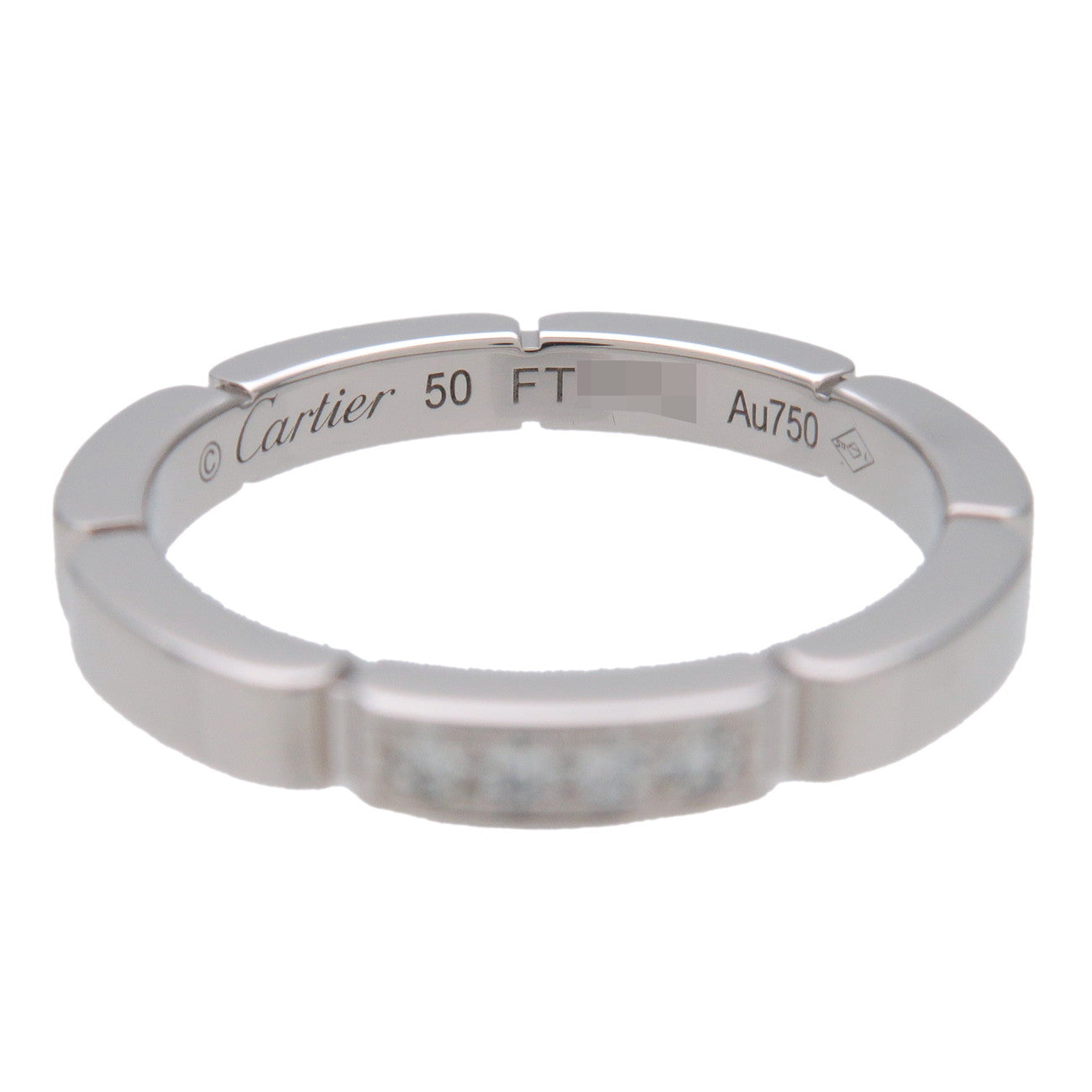 Cartier Maillon Panthere 4P Diamond Ring K18WG White Gold #50 US5.5