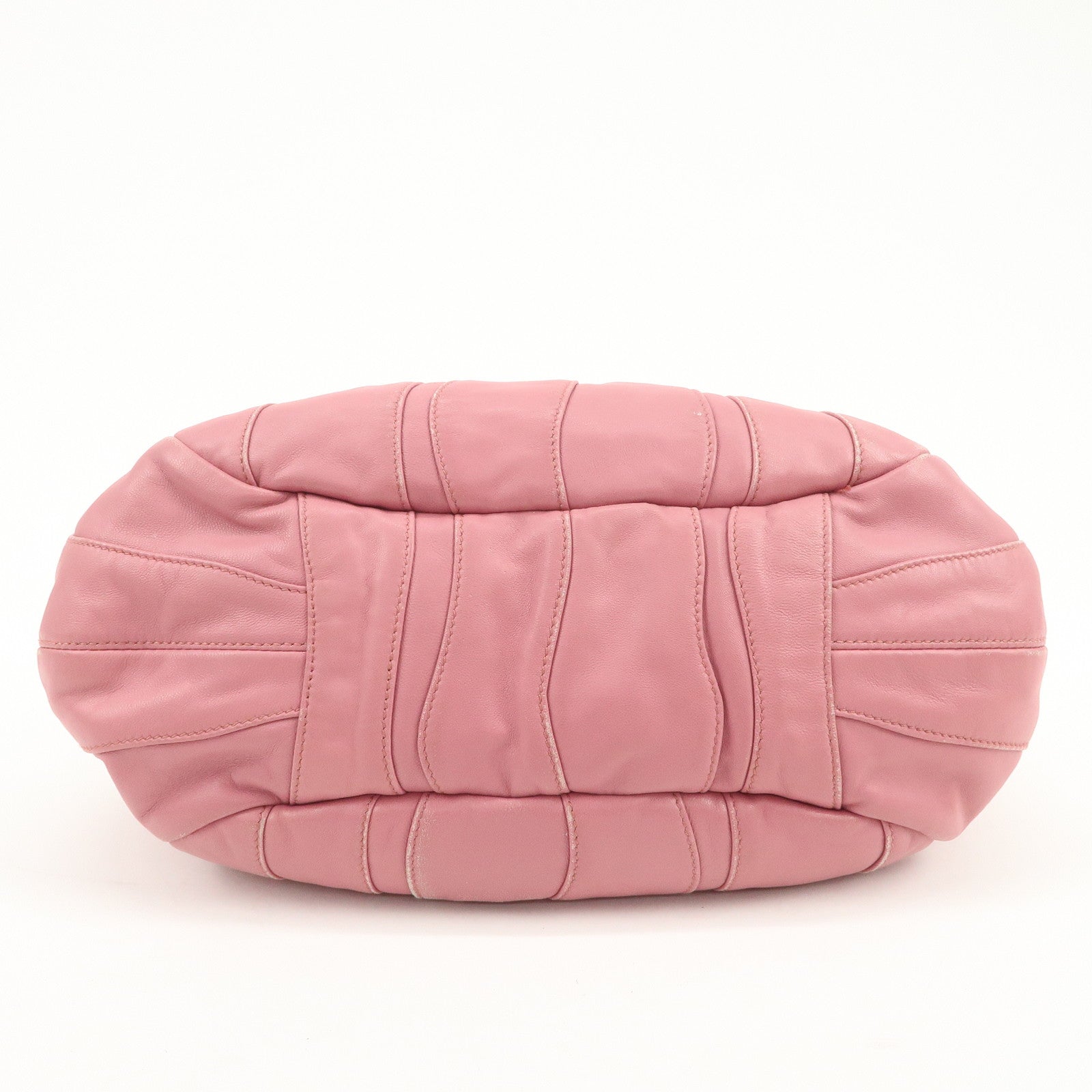 PRADA Leather 2Way Bag Hand Bag Shoulder Bag Pink BN1682