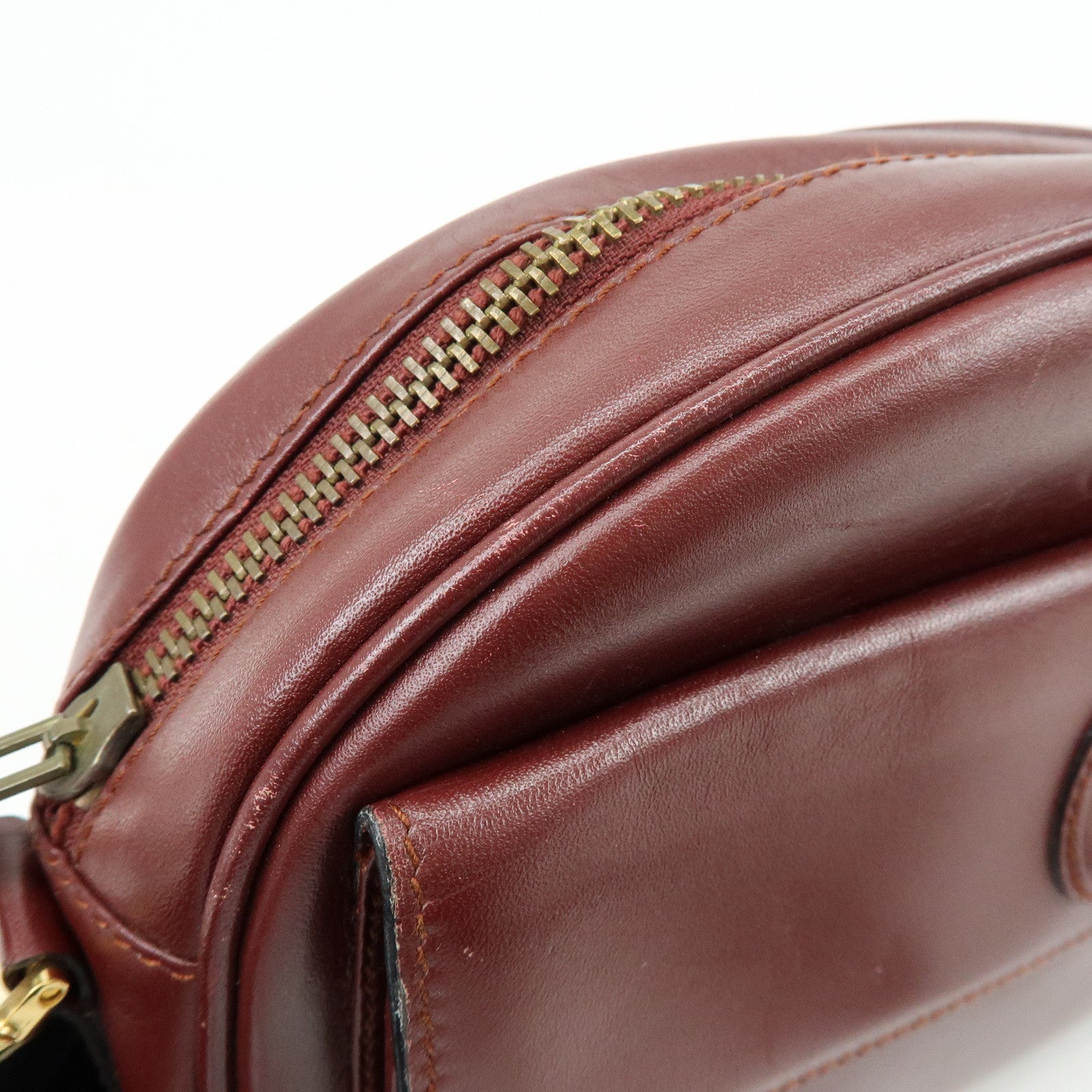 Cartier Must de Cartier Leather Shoulder Bag Crossbody Bag Bordeaux