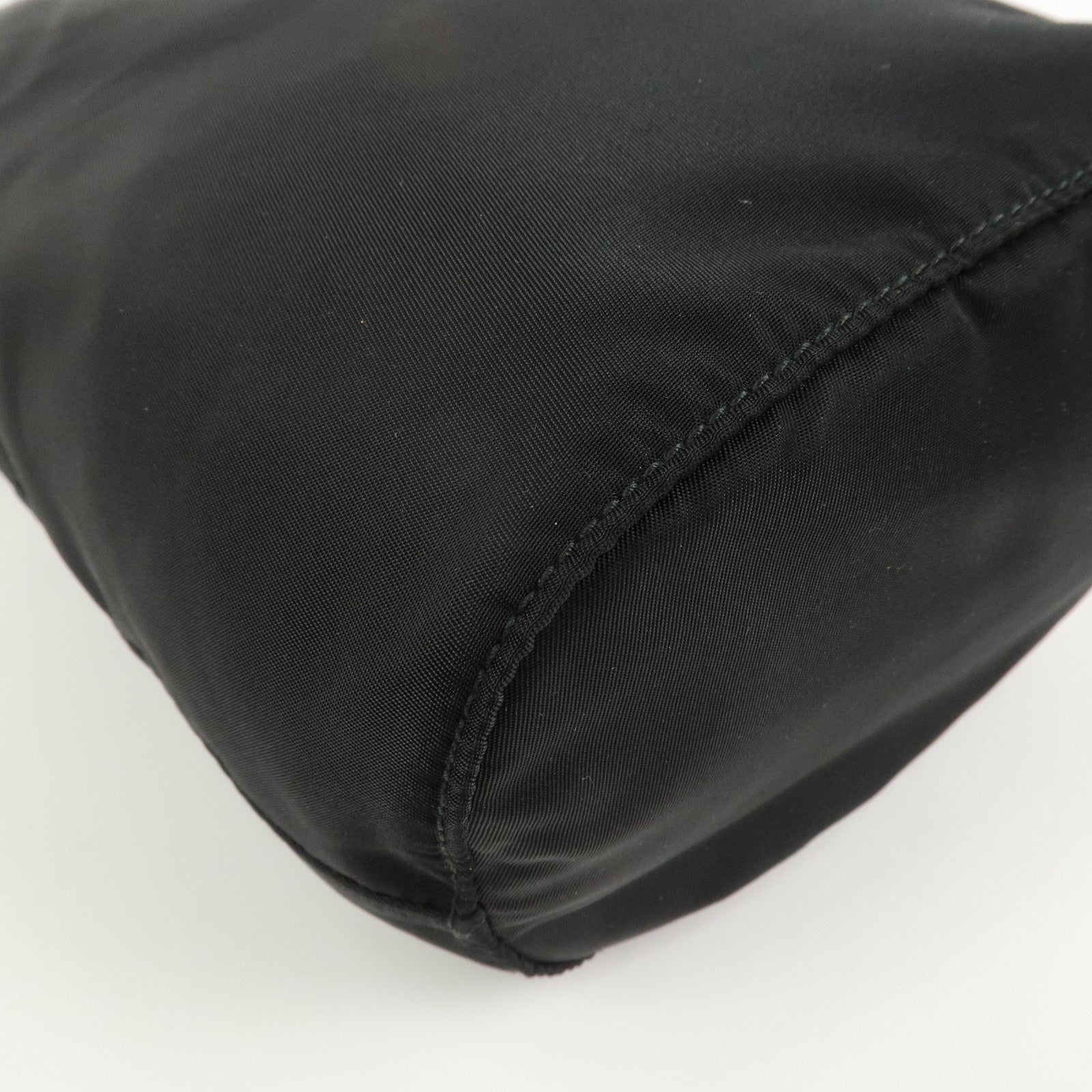 PRADA Nylon Saffiano Leather Cosmetic Makeup Pouch Black 1NA369