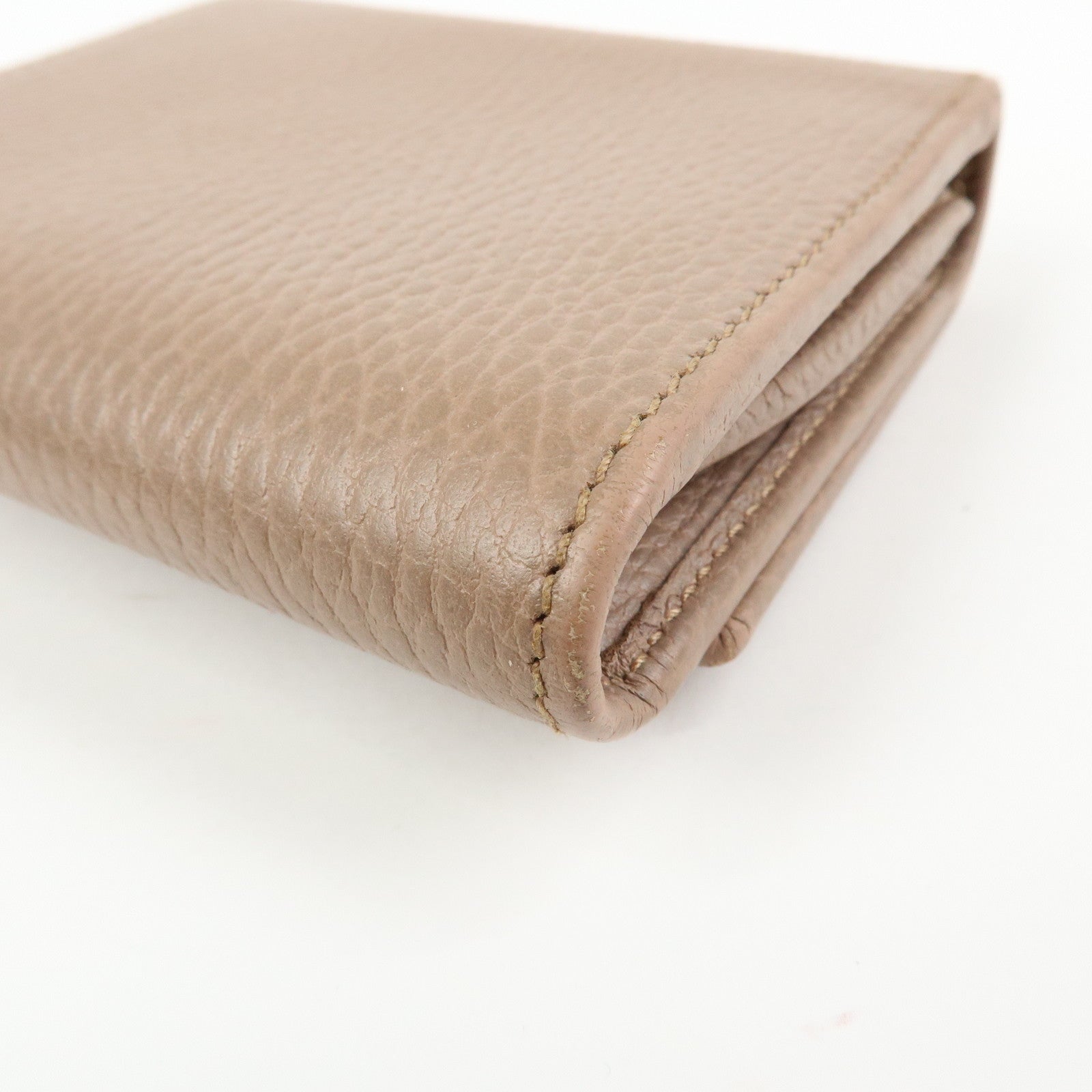 GUCCI GG Marmont Leather Compact Wallet Pink Beige 59858