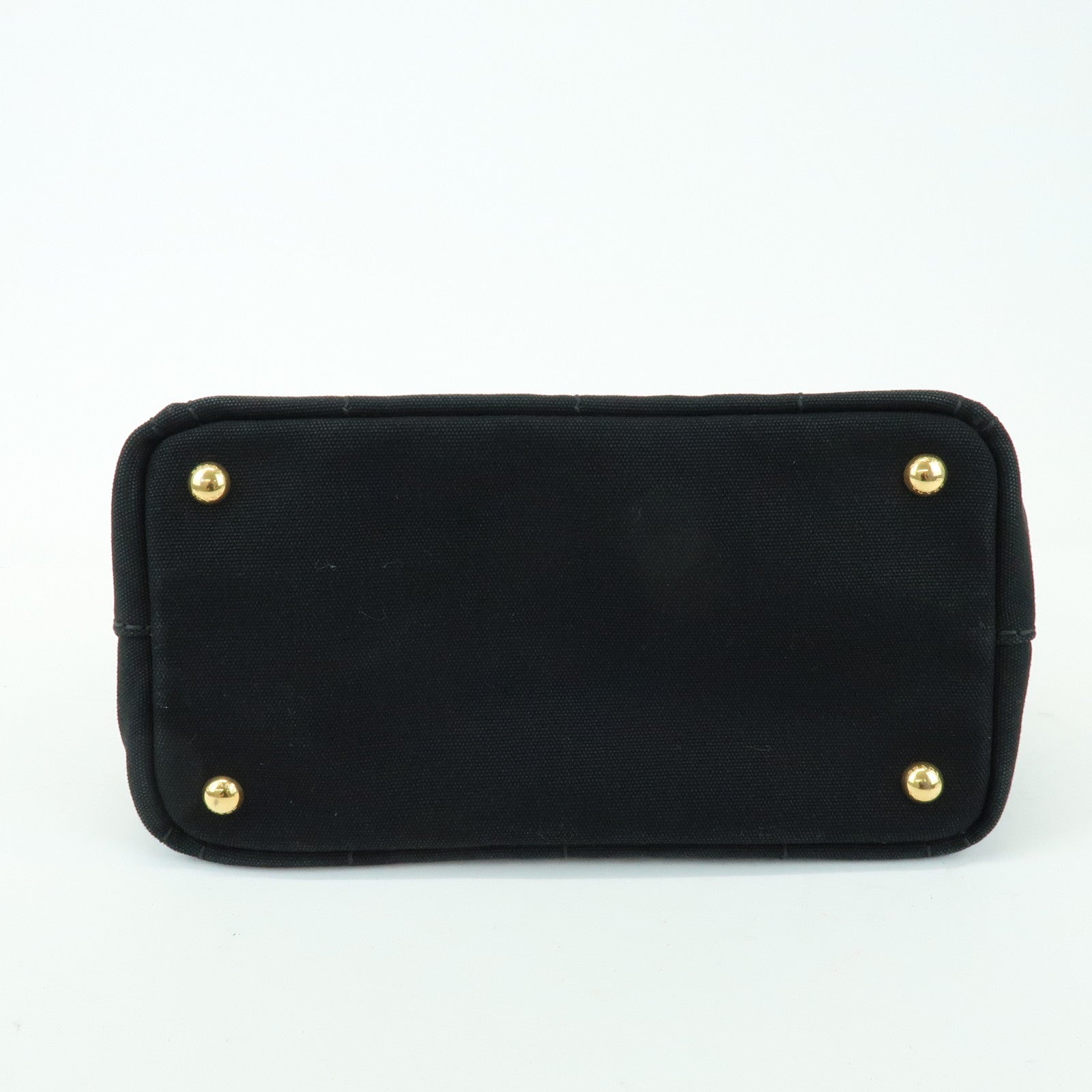 PRADA Triangle Logo Canapa Mini Canvas 2Way Hand Bag Black 1BG439