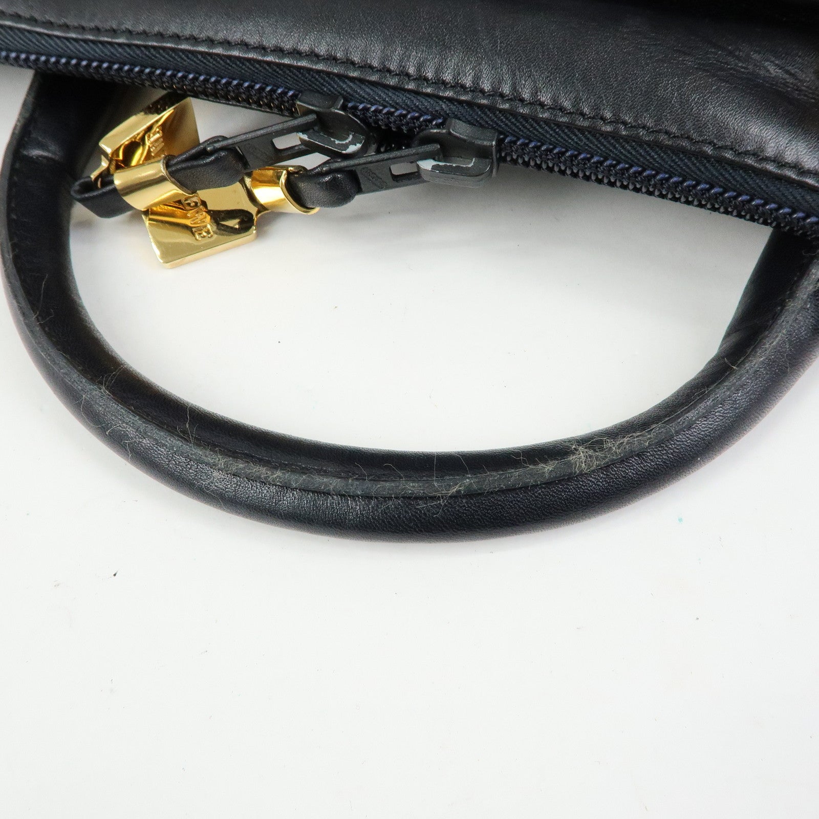 LOEWE Anagram Amazona 50 Leather Hand Bag Boston Bag Black