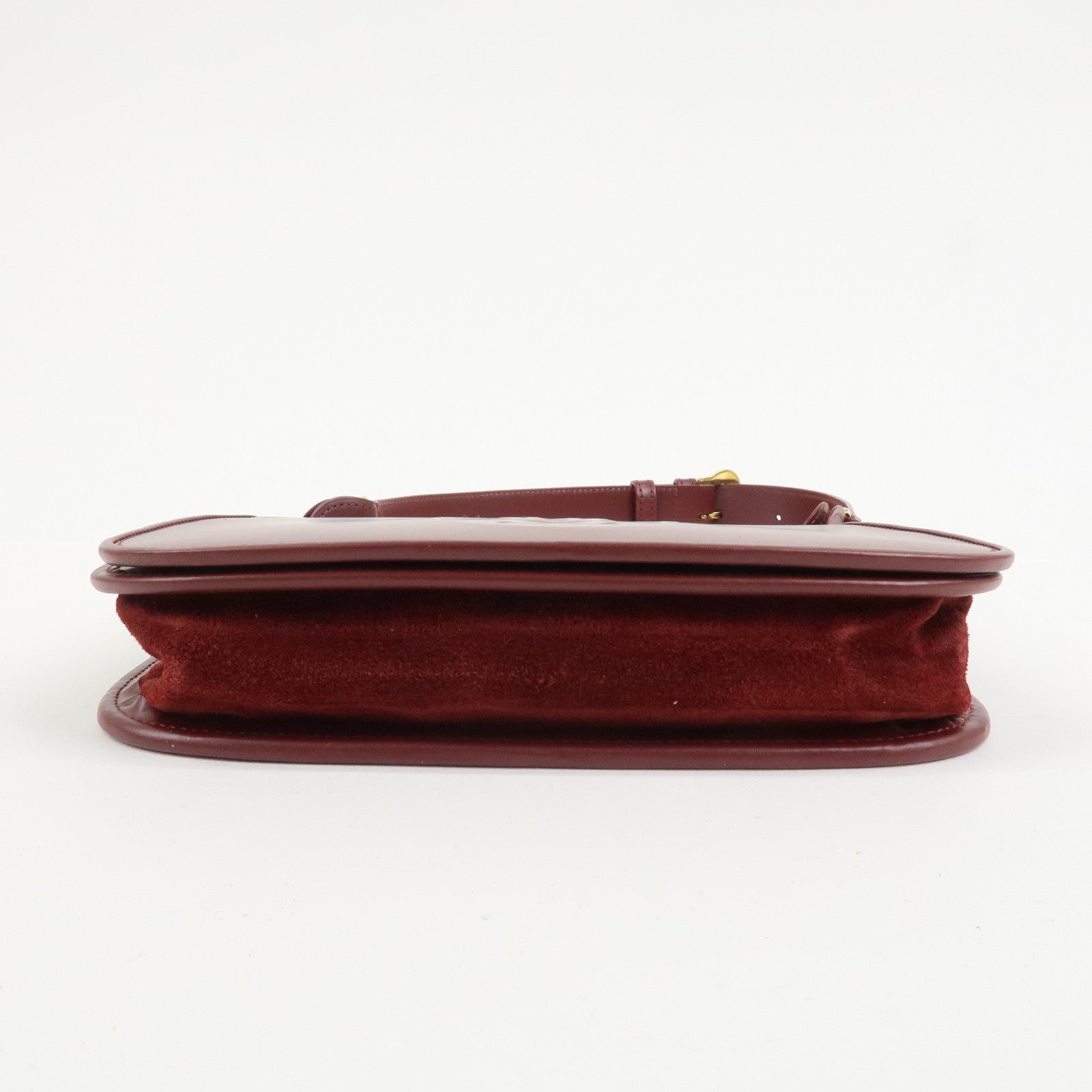 Cartier Must De Cartier Calf Leather Shoulder Bag Hand Bag Burgundy