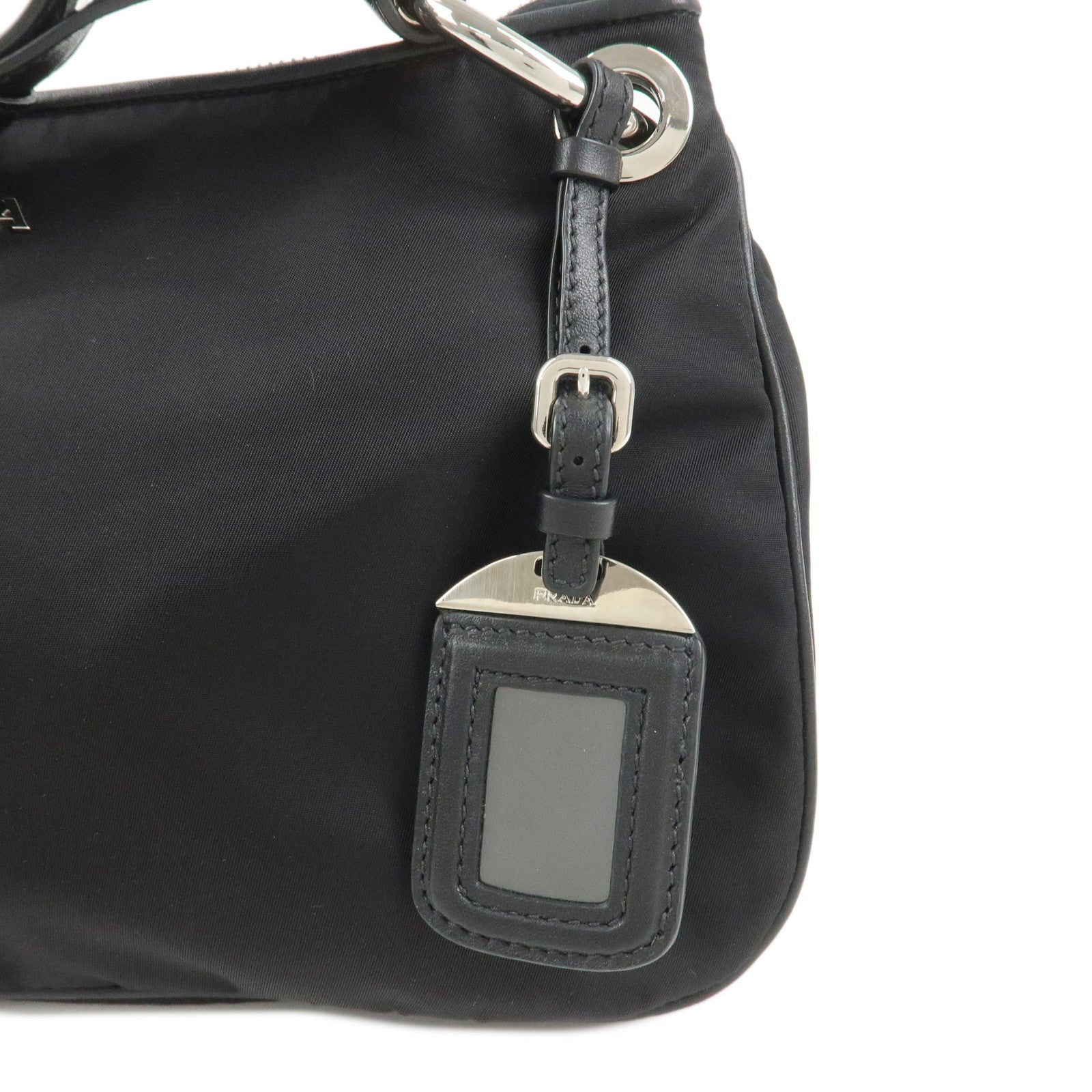 PRADA Nylon Leather Shouldr Bag Hand Bag Black BR4894