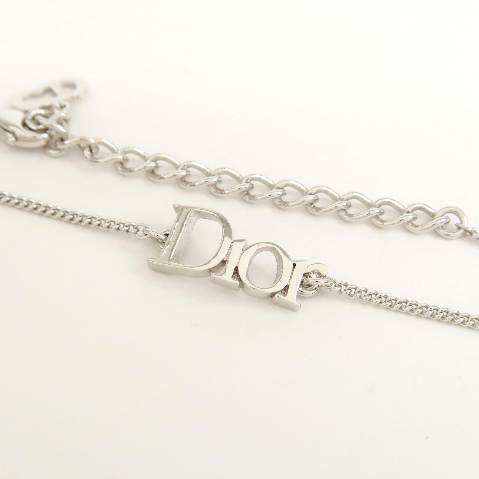 Christian Dior Logo Metal Bracelet Bangle Silver