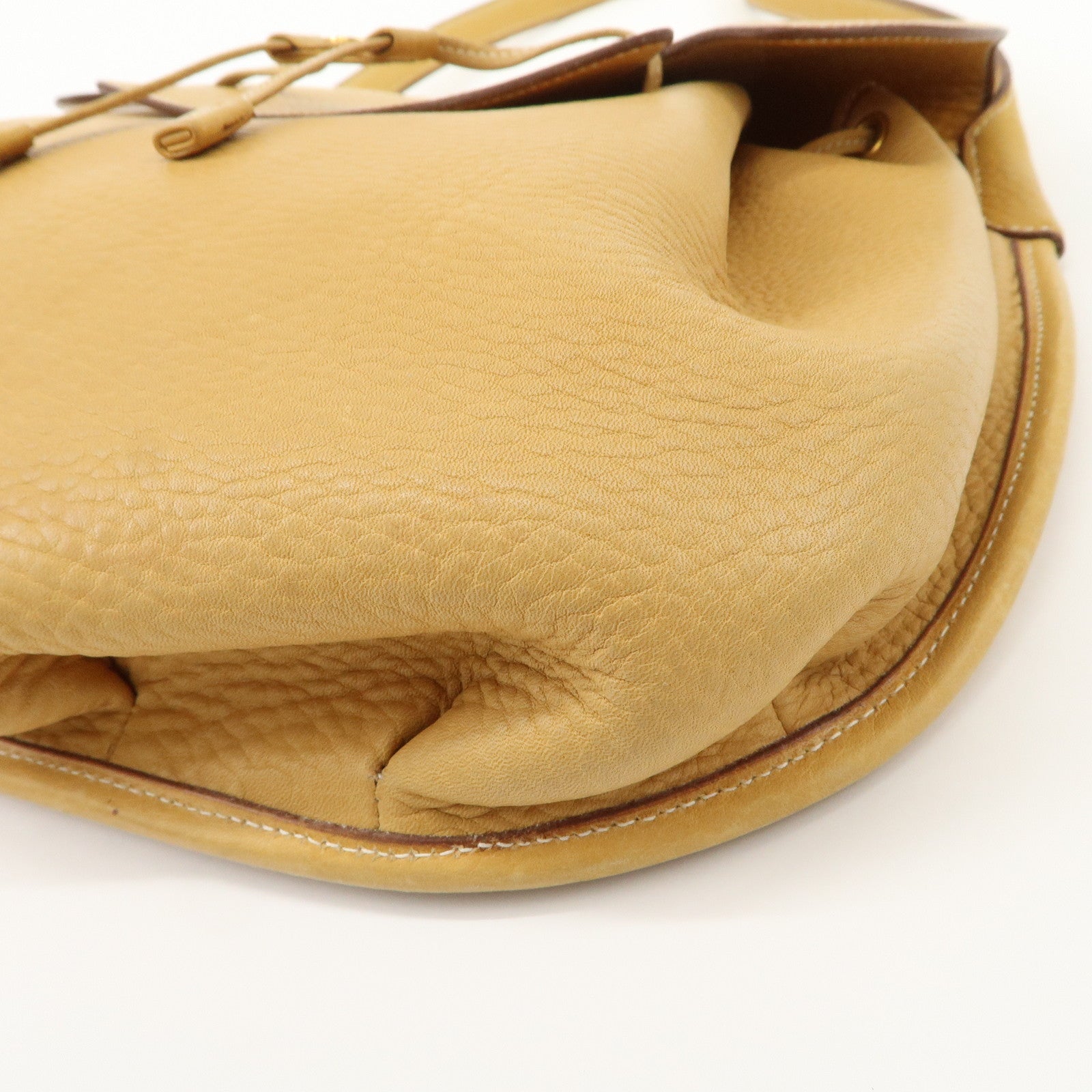 HERMES Fjord Leather Shoulder Bag OI Stamped Light Brown