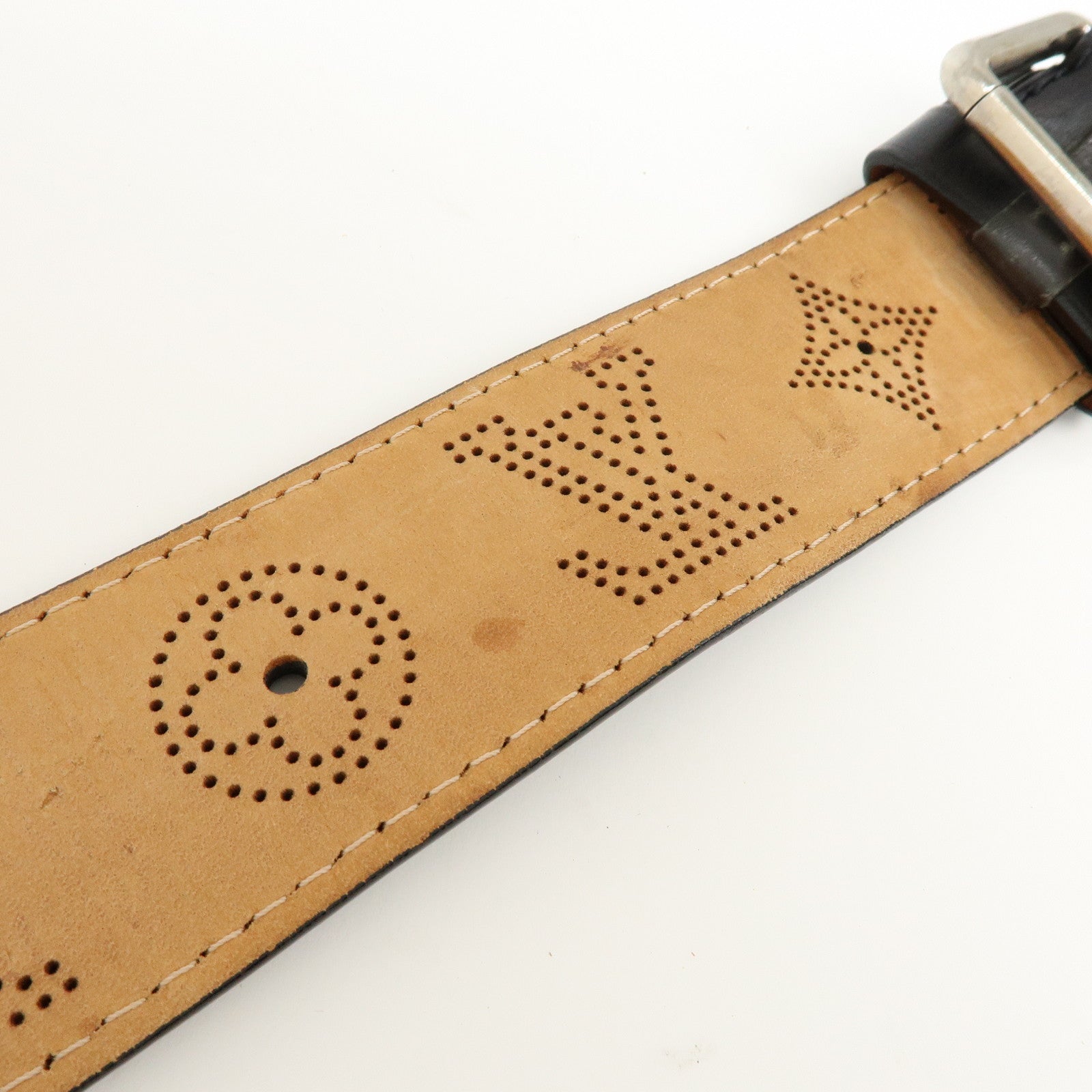 Louis Vuitton Leather Ceinture Perfo Belt 80/32 Black M6931