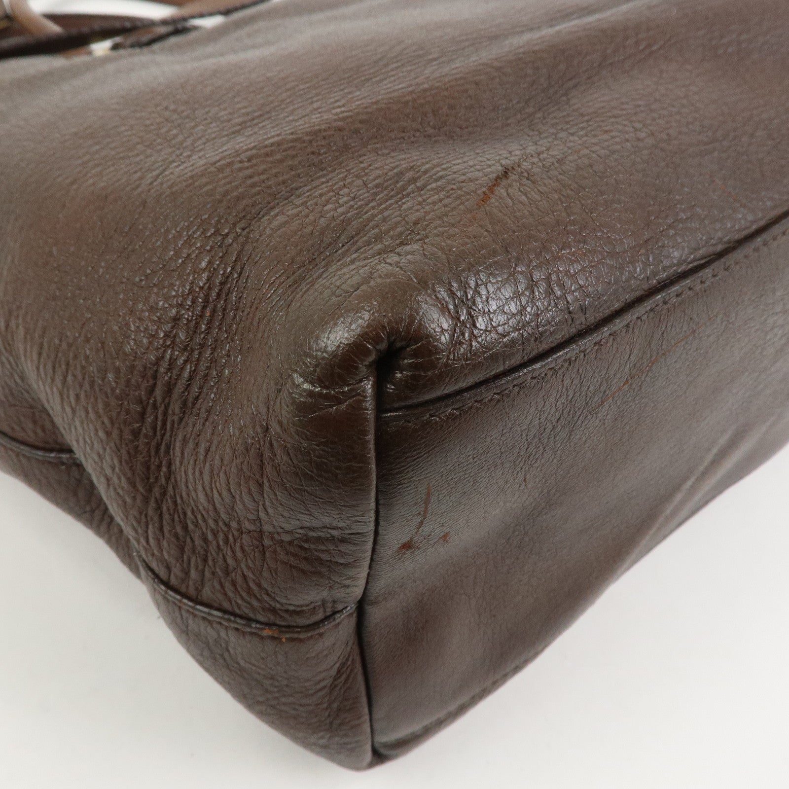 PRADA Leather 2Way Bag Hand Bag Shoulder Bag Crosbody Bag Brown