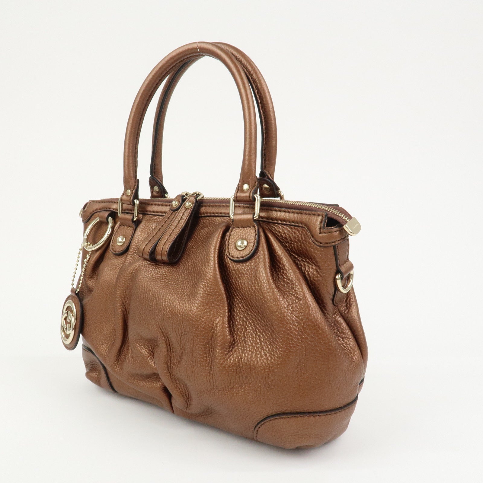 GUCCI Interlocking G Leather 2Way Bag Shoulder Bag Hand Bag 247902