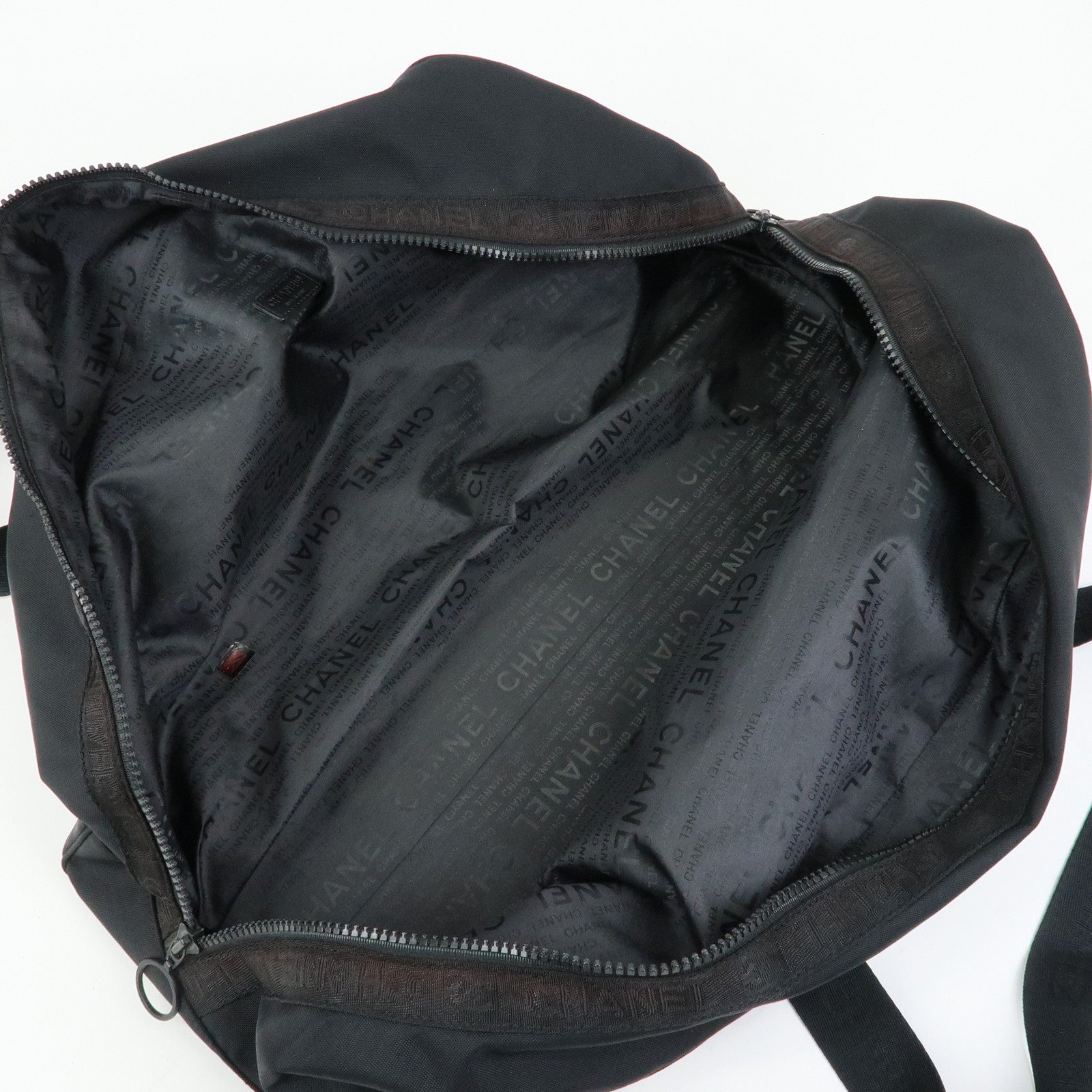 CHANEL COCO Mark Sport Line Nylon Boston Bag Shoulder Bag Black