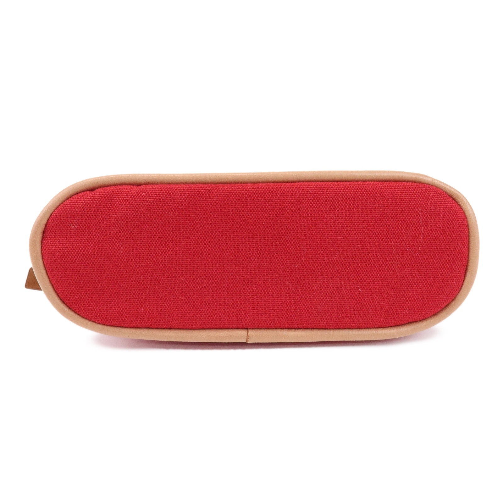 HERMES Canvas Leather Bolide Mini Mini Pouch Cosmetic Pouch Red