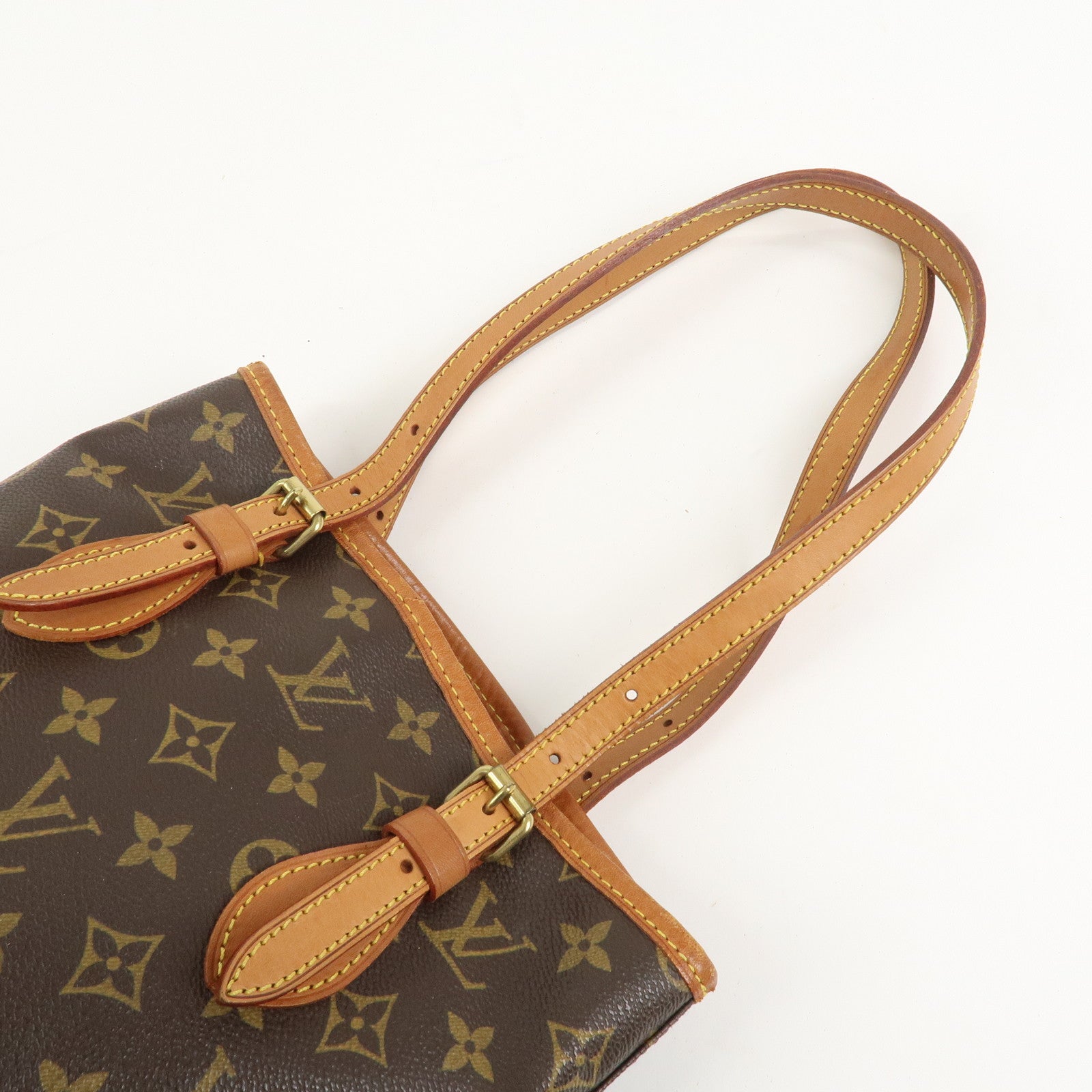 Louis Vuitton Monogram Canvas Bucket PM Hand Bag Brown M42238