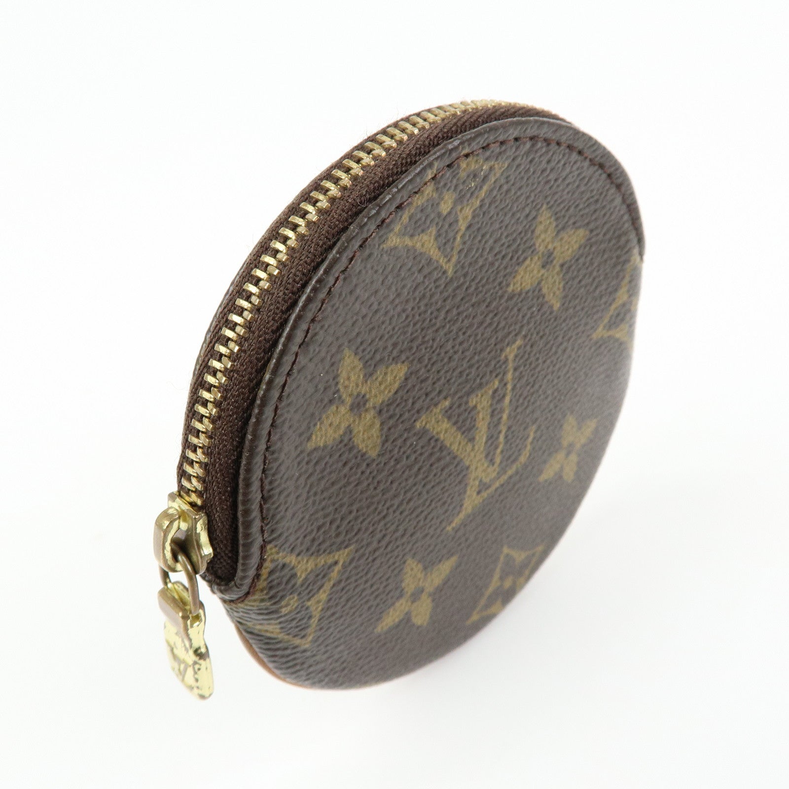 Louis Vuitton Monogram Porte Monnaie Rond Coin Case Brown M61926