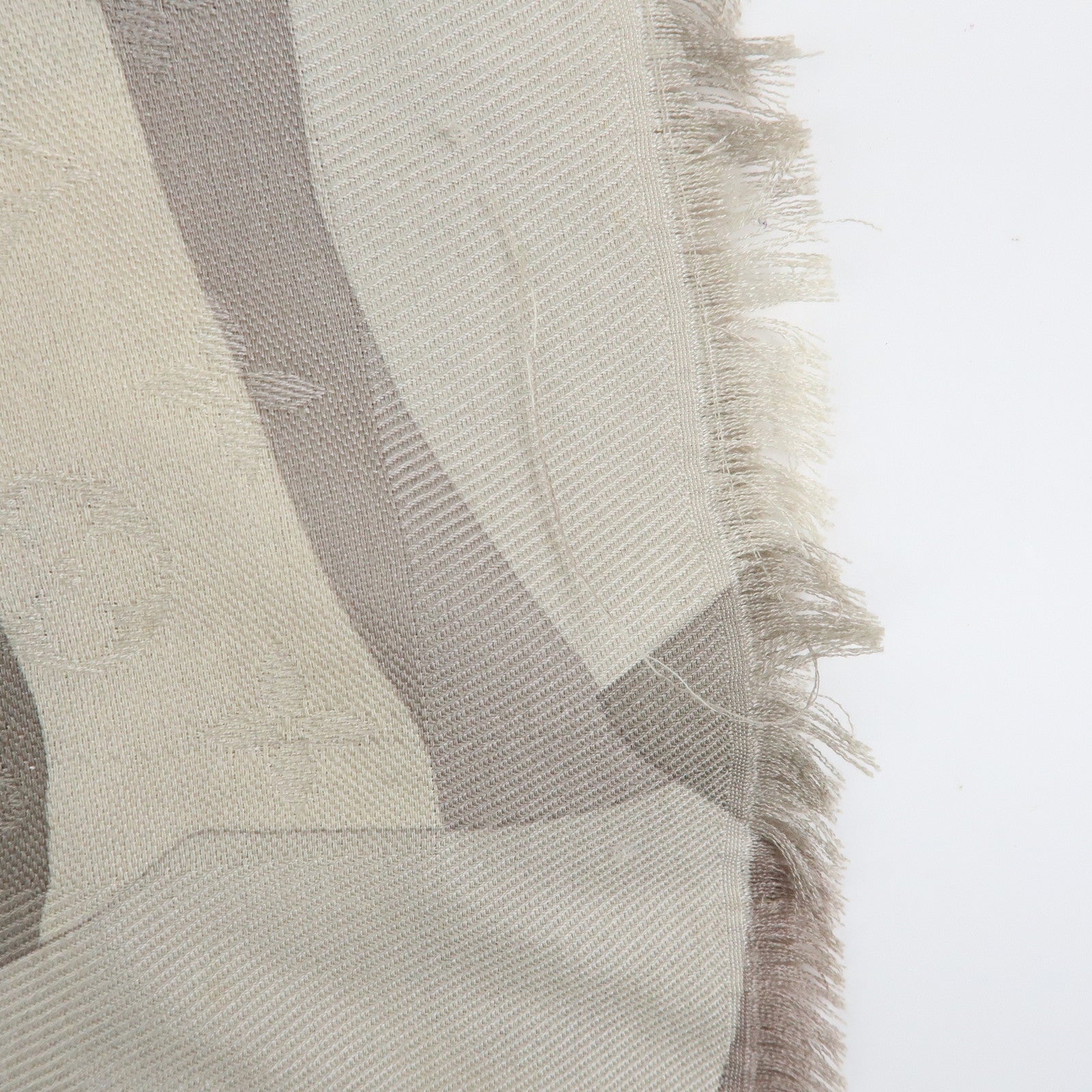 Louis Vuitton Monogram Silk Wool Shawl Scarf Camouflage Gray M75397