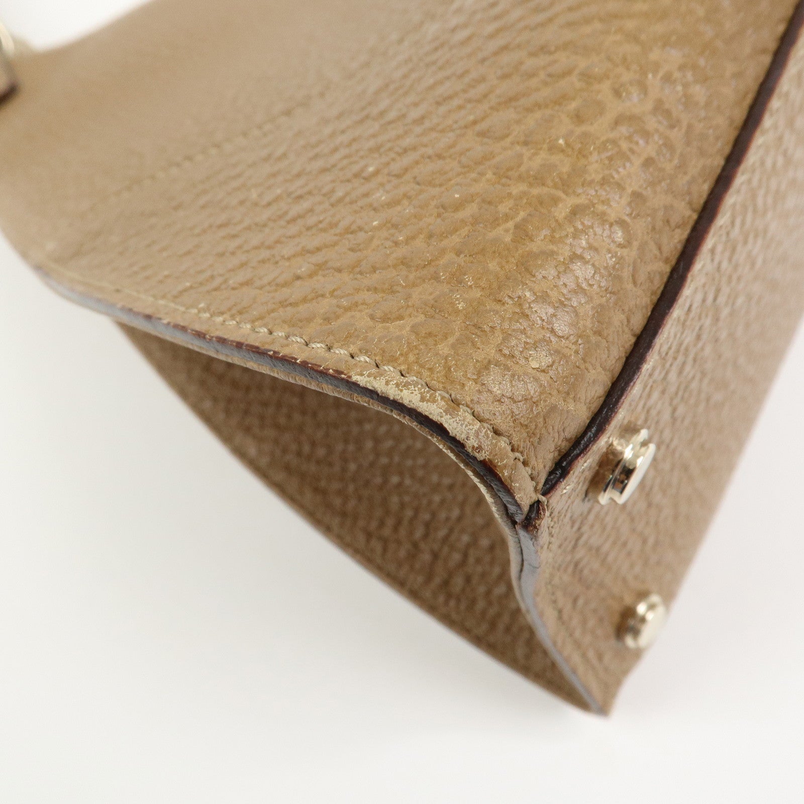 GUCCI Leather Shoulder Bag Hand Bag Brown 130995