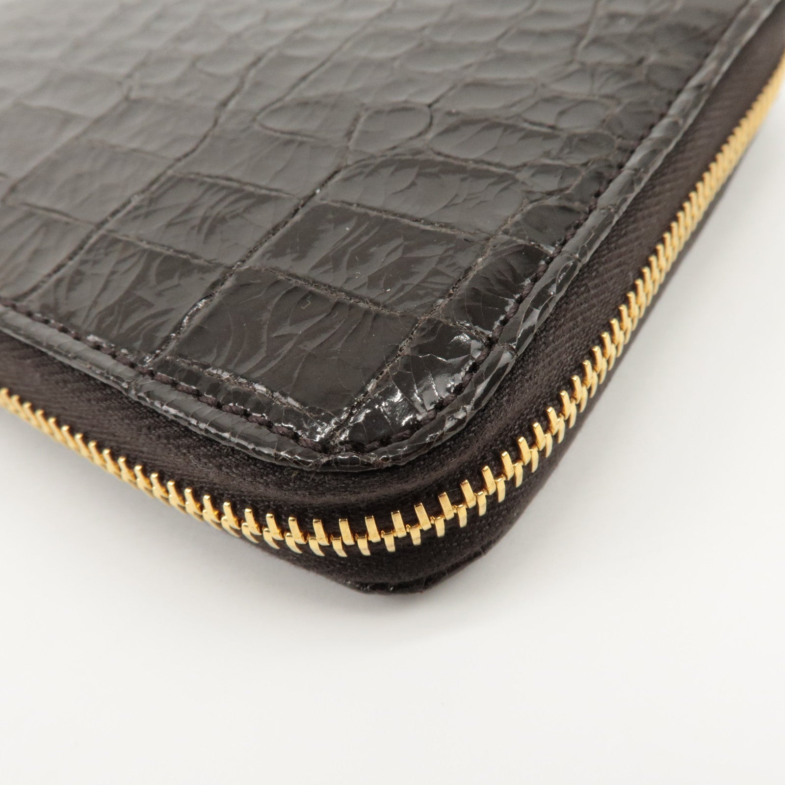 MIU MIU Logo Leather Agenda Panner Cover Gold HDW Black Used