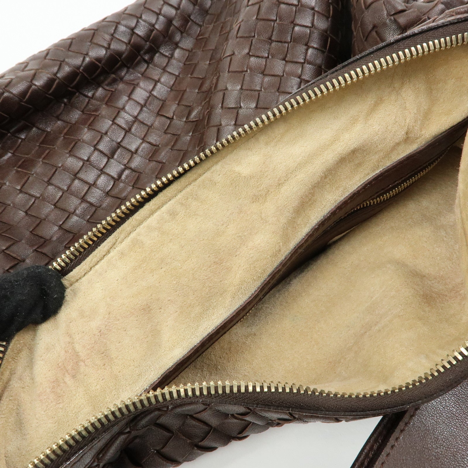 BOTTEGA VENETA Intrecciato Leather Shoulder Bag Brown 115658