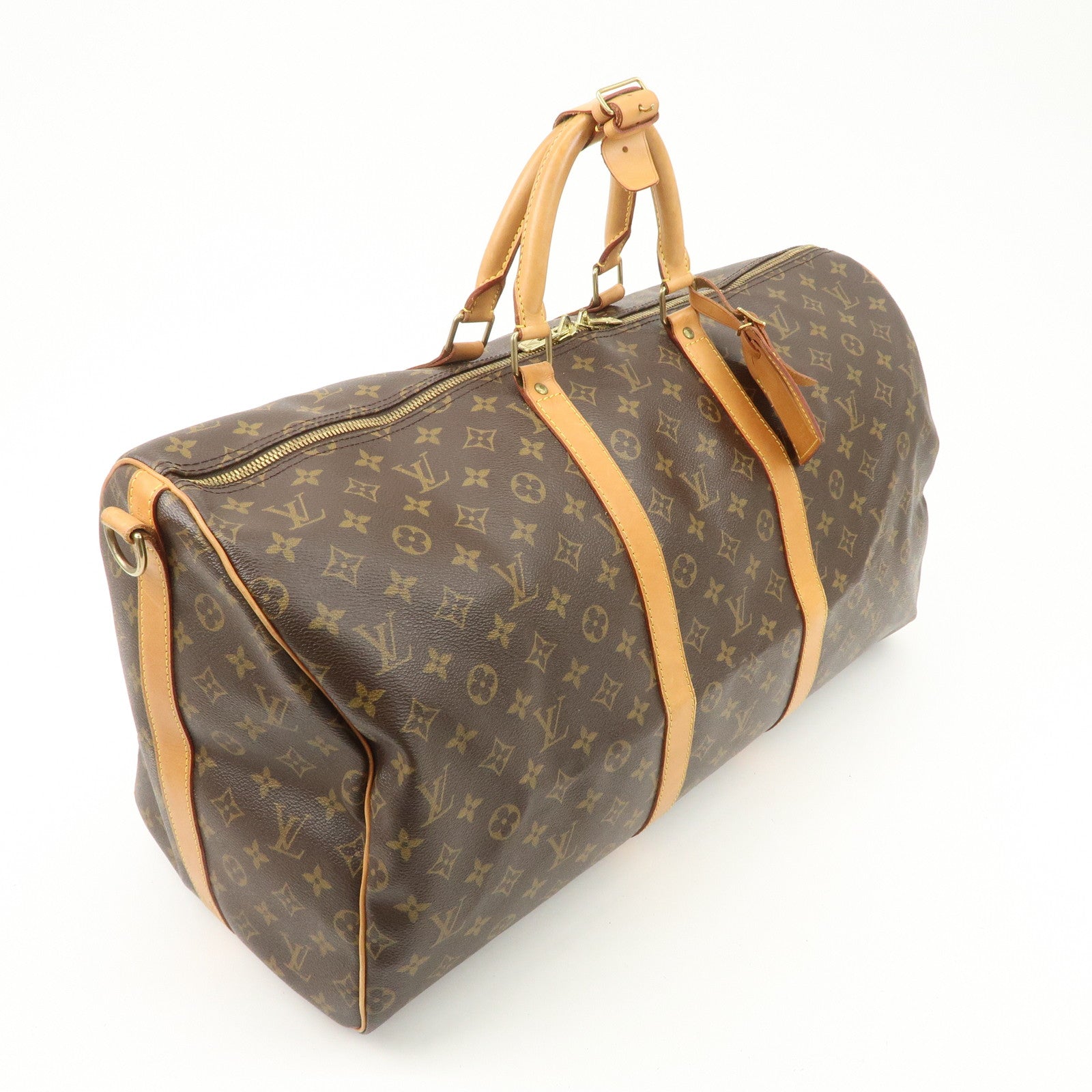 Louis Vuitton Keep All Bandouliere 55 Boston Bag Brown M56714 Used